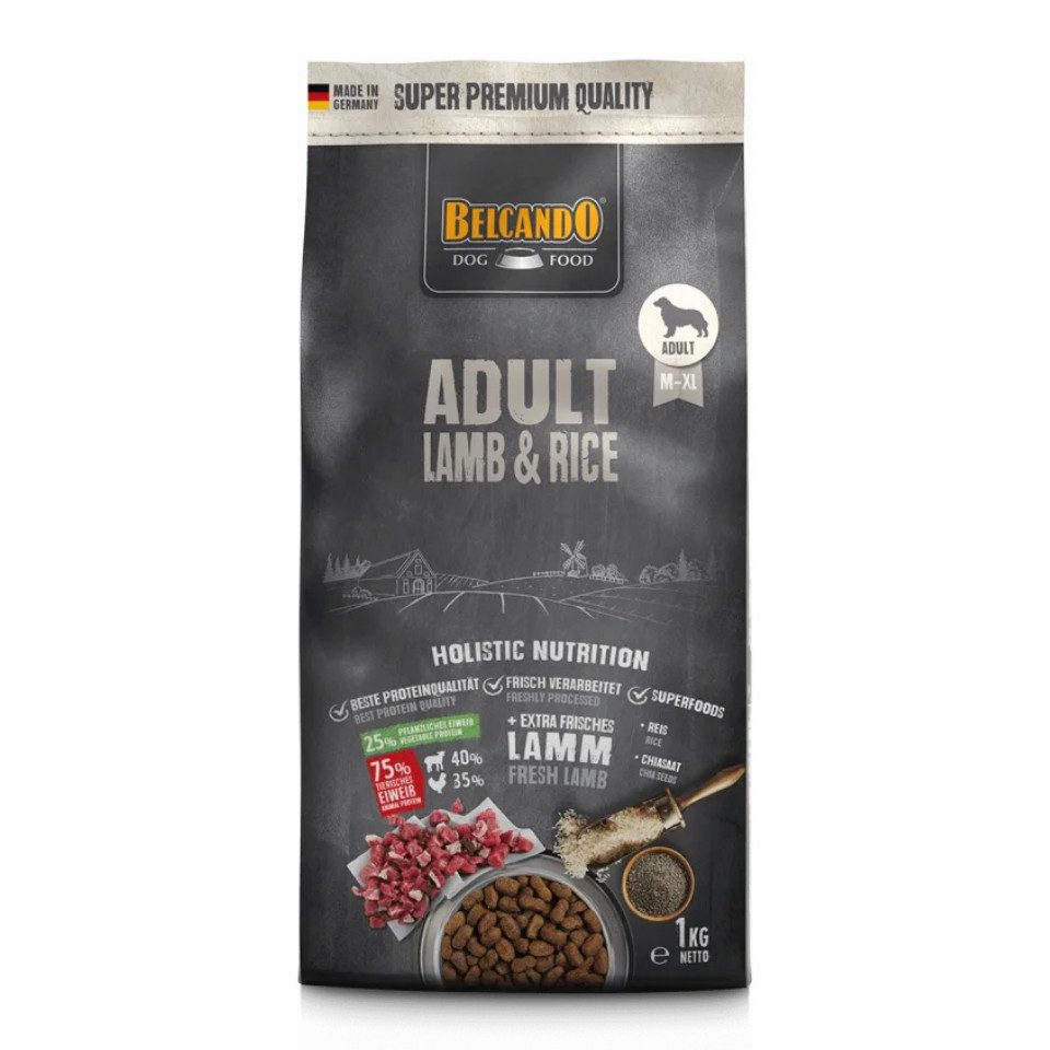 Belcando Adult Lamb & Rice - Trockenfutter für ernährungssensible Hunde, sensitiv, mit Reis