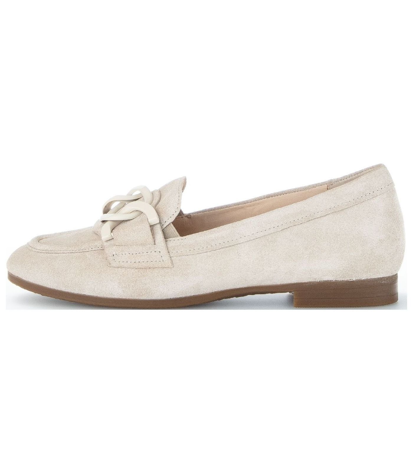 Gabor Slipper Beige Slipper (leinen) Veloursleder