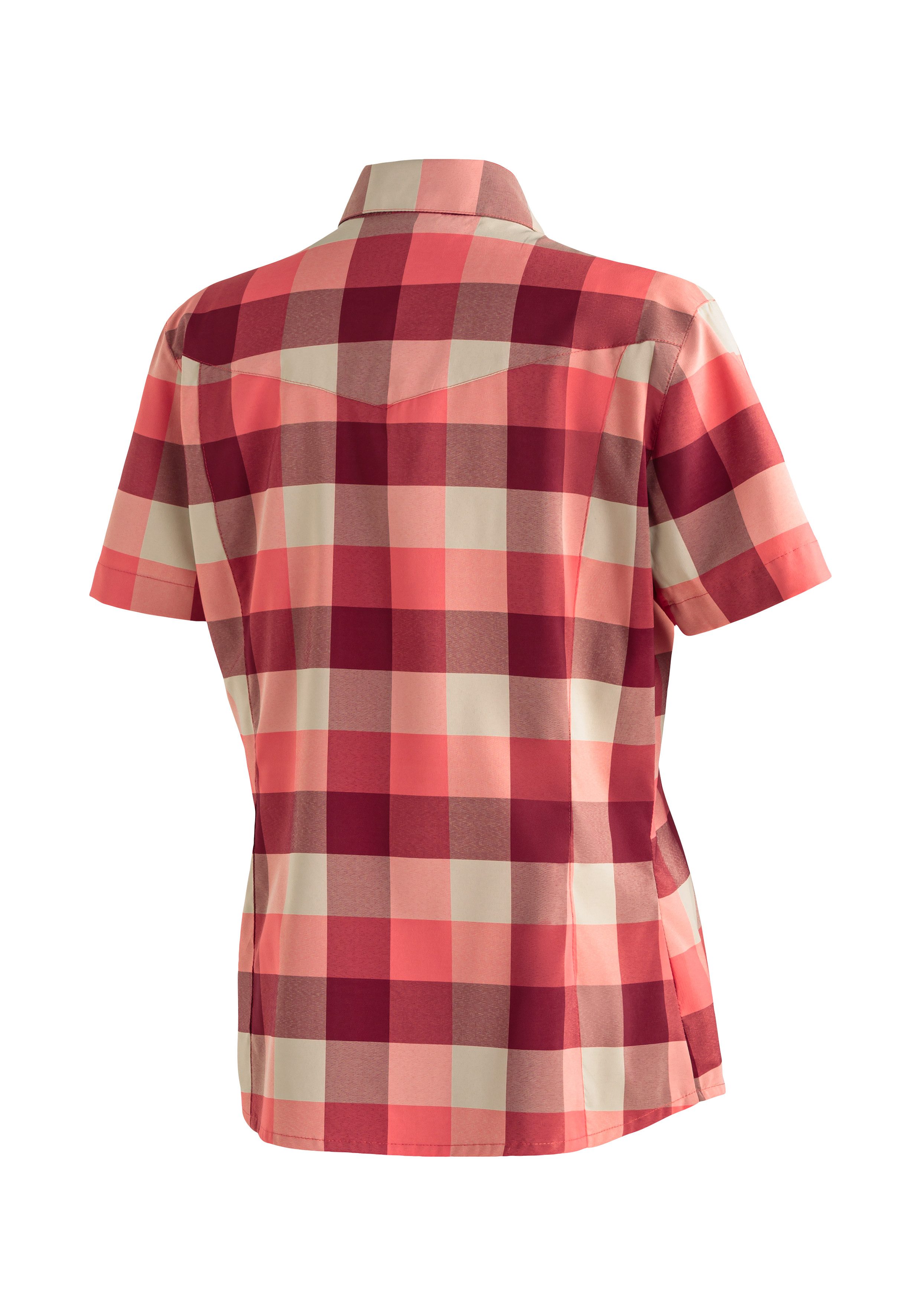 Maier Sports Funktionsbluse Kendra S/S W Damen Bluse, leichte Kurzarmbluse, Blusen-Shirt, Karobluse, Reg Fit