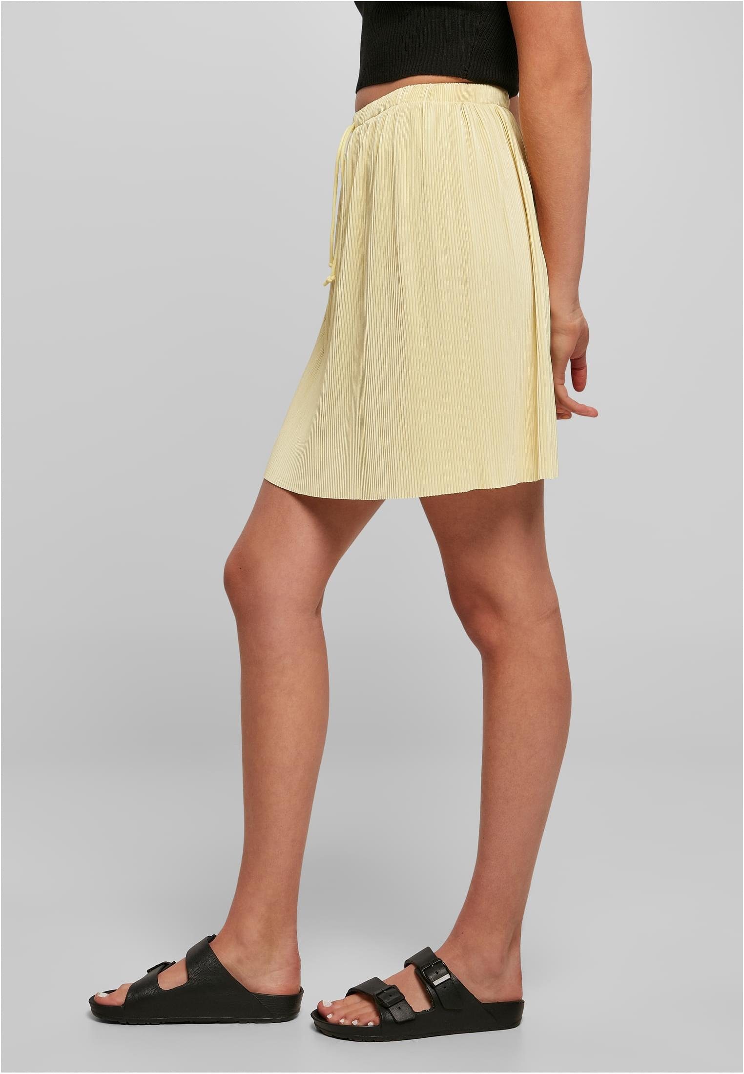 Damen Mini (1-tlg) Skirt softyellow Ladies URBAN Jerseyrock CLASSICS Plisse