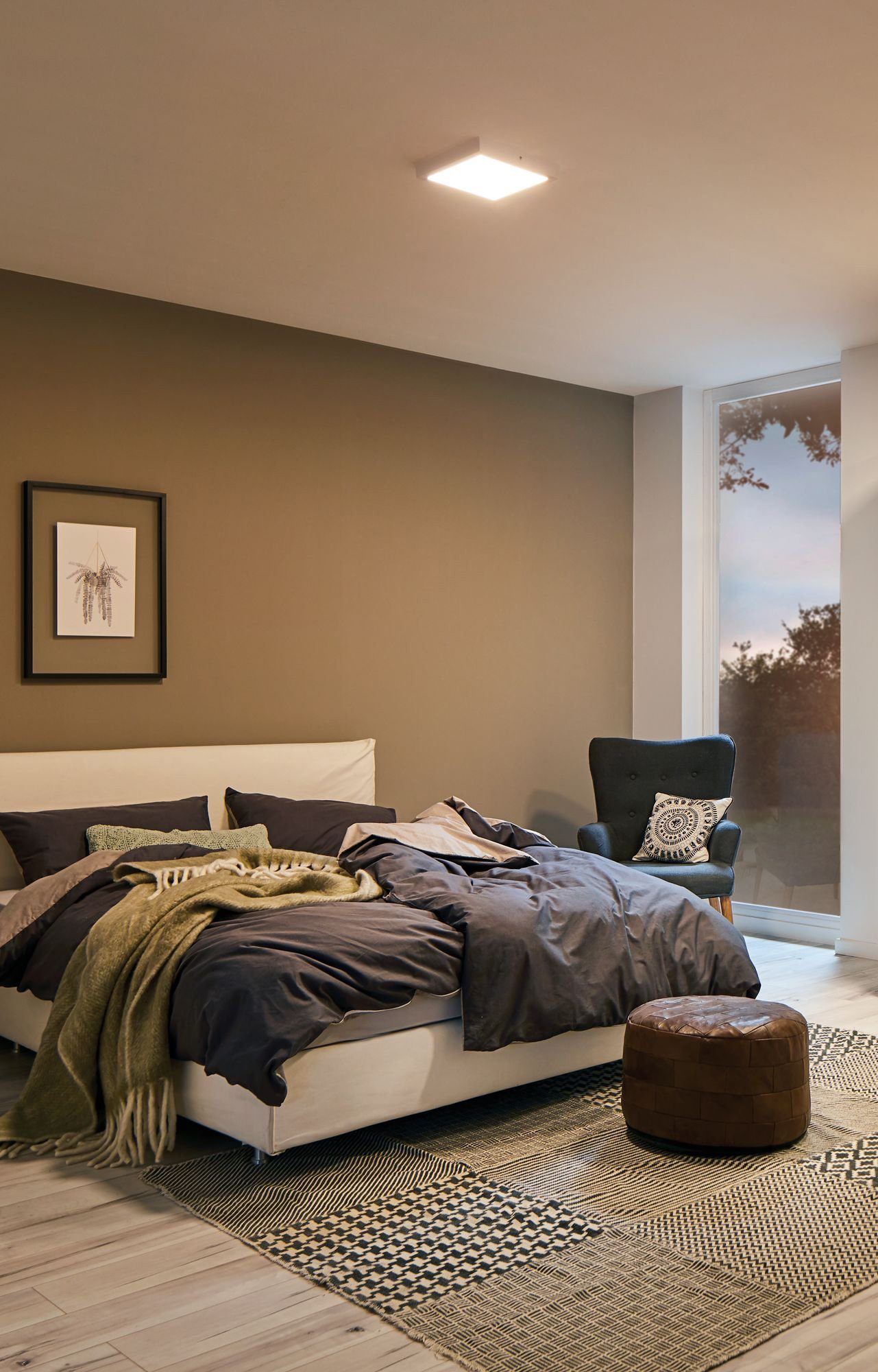 Paulmann LED Panel Atria, LED fest integriert, Warmweiß, Atria eckig 300x300mm 16,5W 2.700K, 230 V, Kunststoff