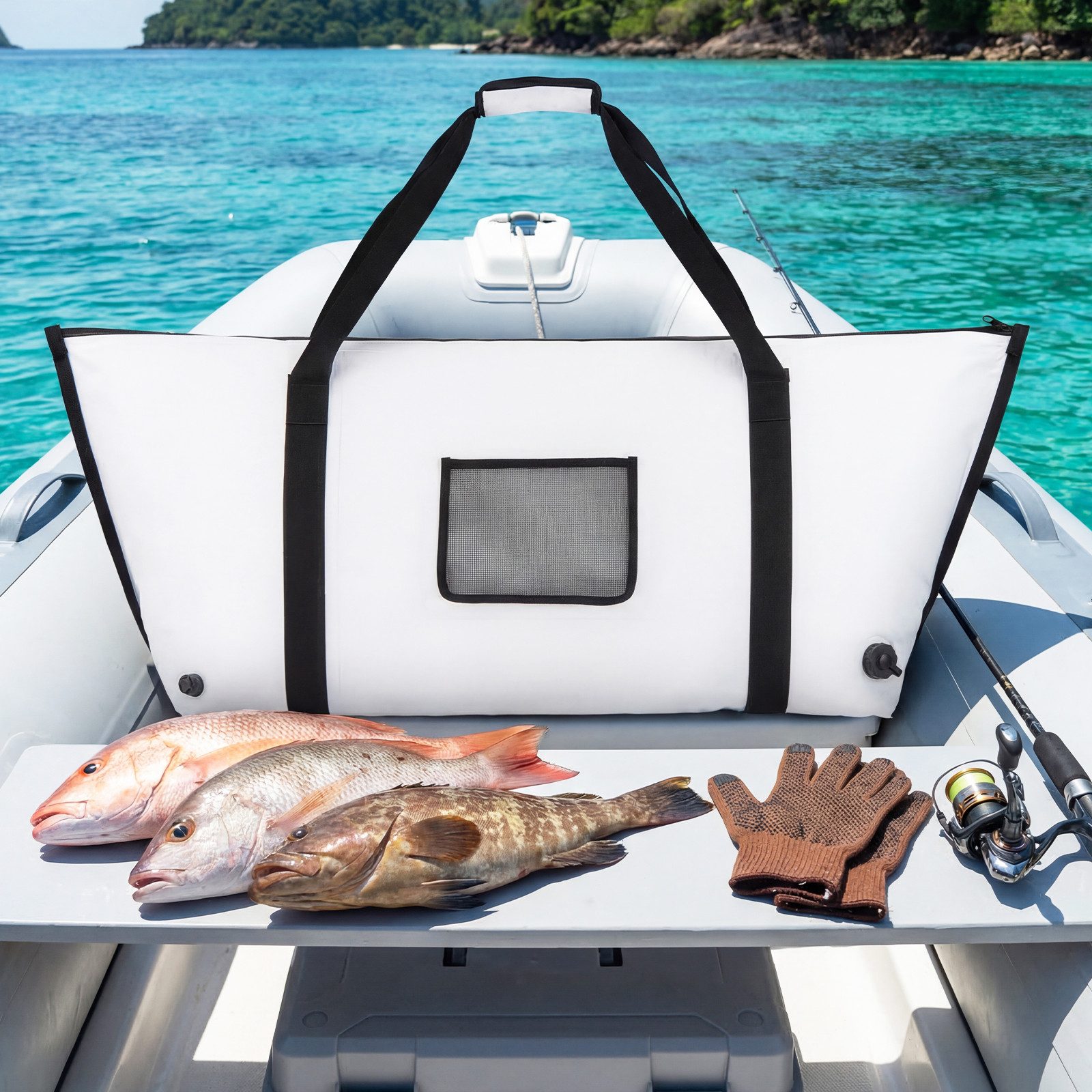 COSTWAY Kühltasche, klein, tragbare wasserdichte isolierte Angeltaschen