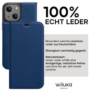 wiiuka Handyhülle suiit Hülle für iPhone 14 Plus, Klapphülle Handgefertigt - Deutsches Leder, Premium Case