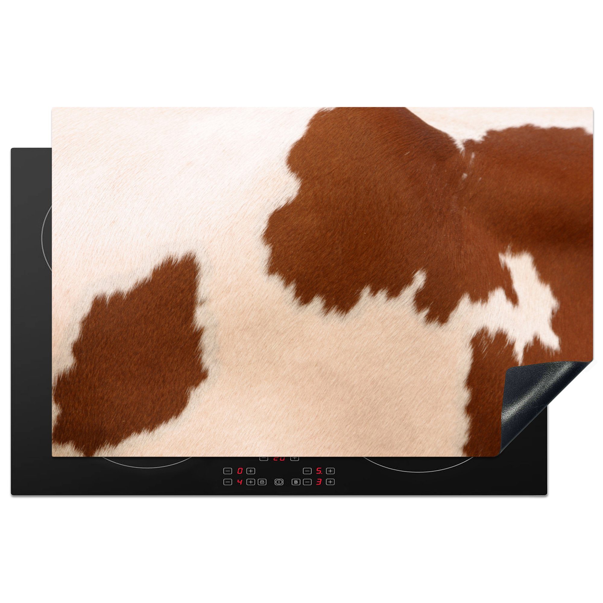MuchoWow Herdblende-/Abdeckplatte Kuh - Flecken 81x52 cm, Vinyl, Ceranfeldabdeckung Fell, Schutz küche, - (1 Induktionskochfeld tlg), für die
