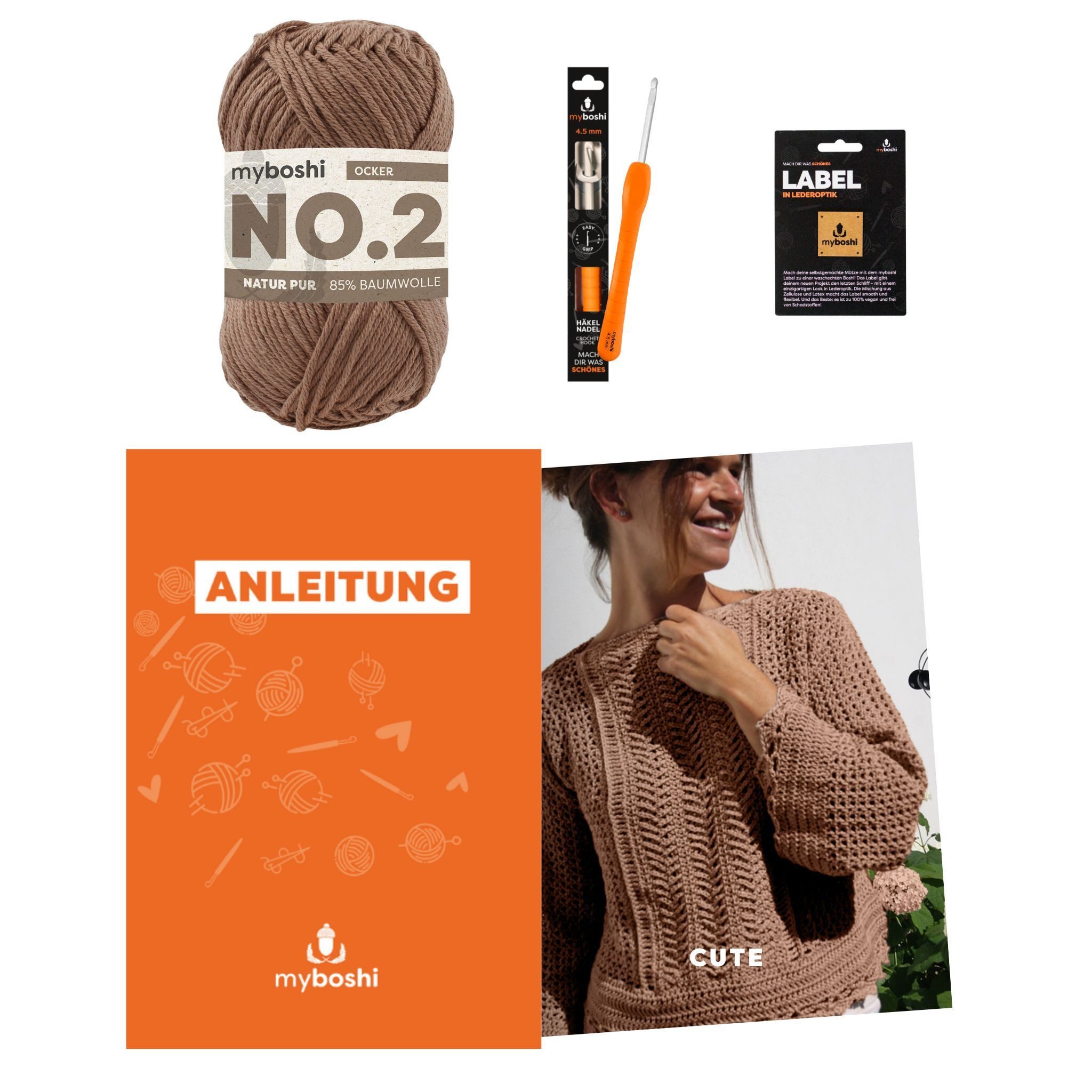 myboshi Kreativset Häkelset Pullover Cute, No.2 Wolle, Häkelnadel, (1-tlg)