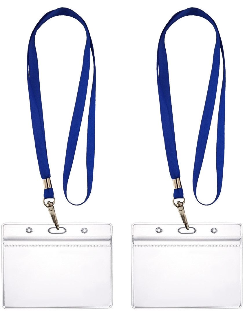 WEBBOMB Schlüsselanhänger 2x Ausweishalter ZIP Kartenhalter komplett mit2x Lanyard Schlüsselband