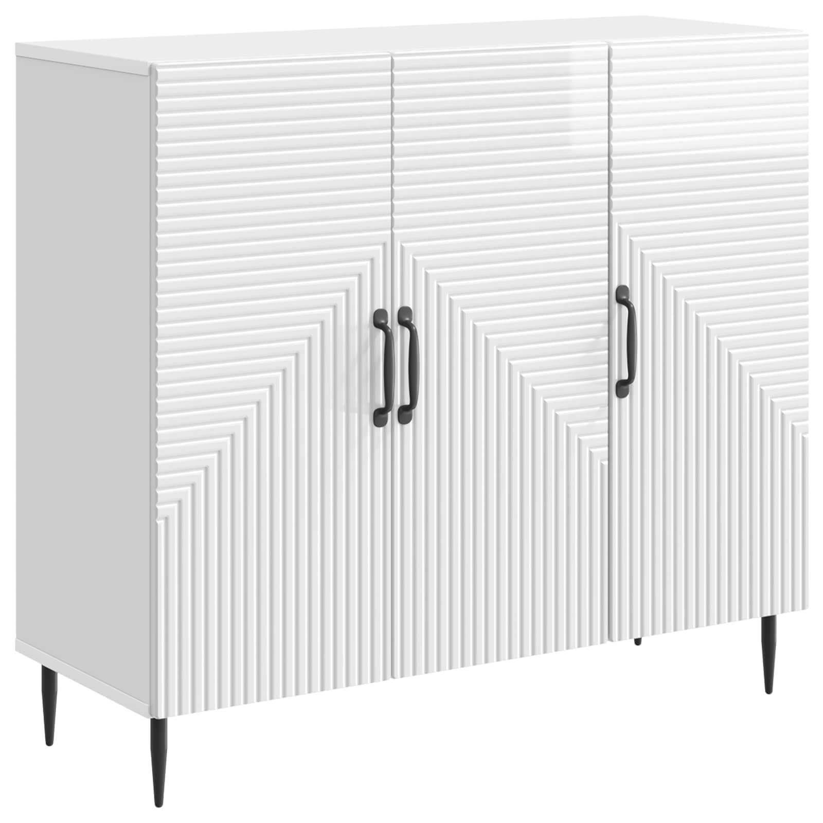 Sideboard Sideboard Hochglanz Weiß 89 x 34,5 x 80 cm Holzwerkstoff