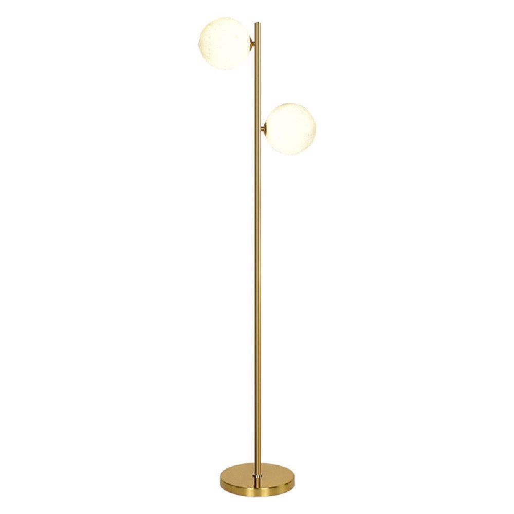 feinlux Stehlampe LED Stehlampe Gold Design 166 cm Wohnzimmer Lampe, LED fest integriert, Warmweiß, mit E27 LED Leuchtmittel Schlafzimmer, LED wechselbar