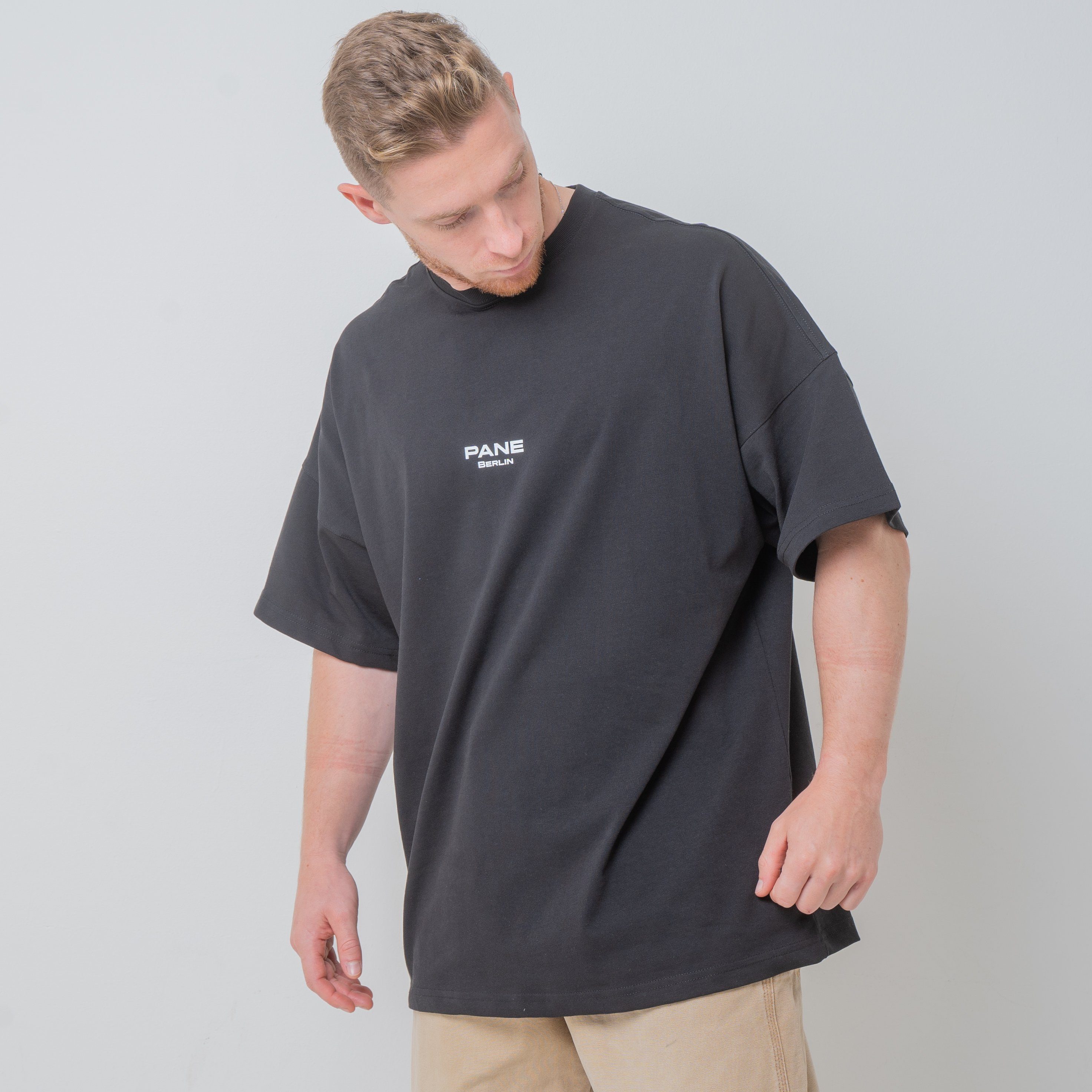 PANE CLOTHING Oversize-Shirt BLACK TAKE OVER in Unifarben, mit Print, mit Rundhalsausschnitt | T-Shirts