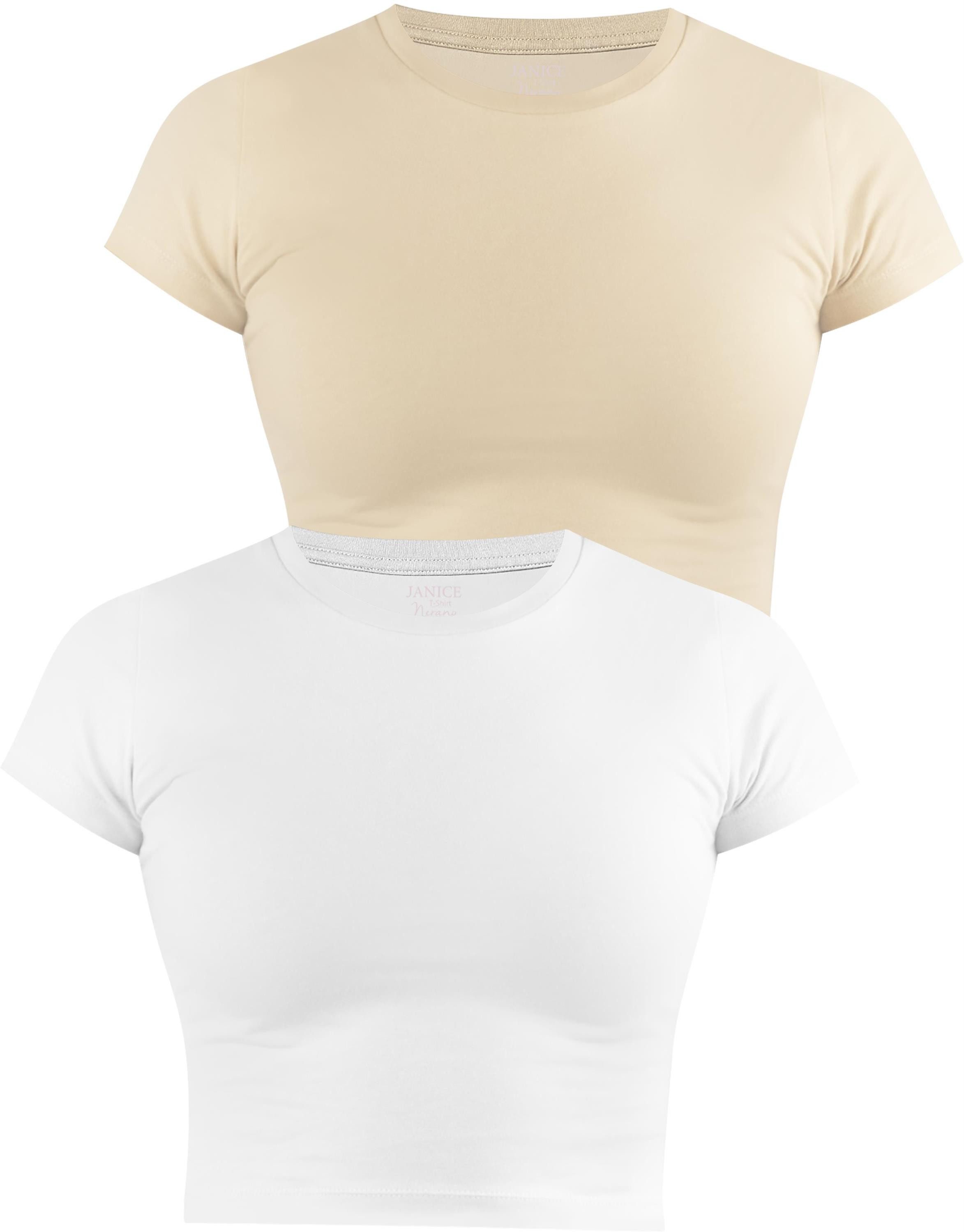 Janice Kurzarmshirt 2 x Damen crop günstig online kaufen