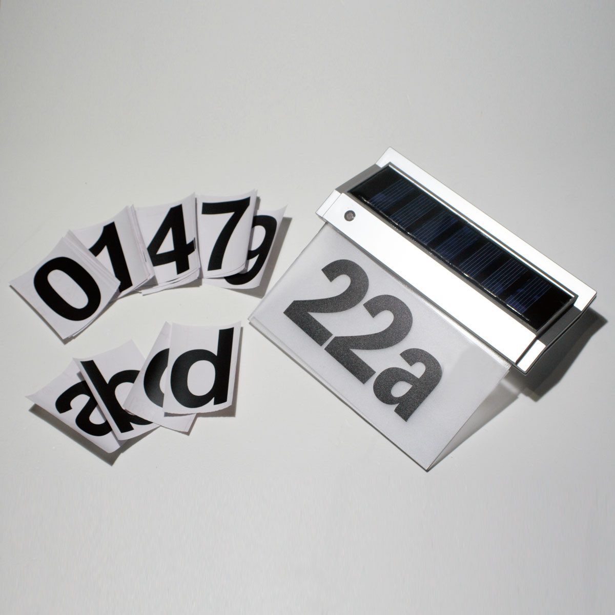 REV LED-Leuchte Solar Hausnummernleuchte mit LED 18x16x5cm