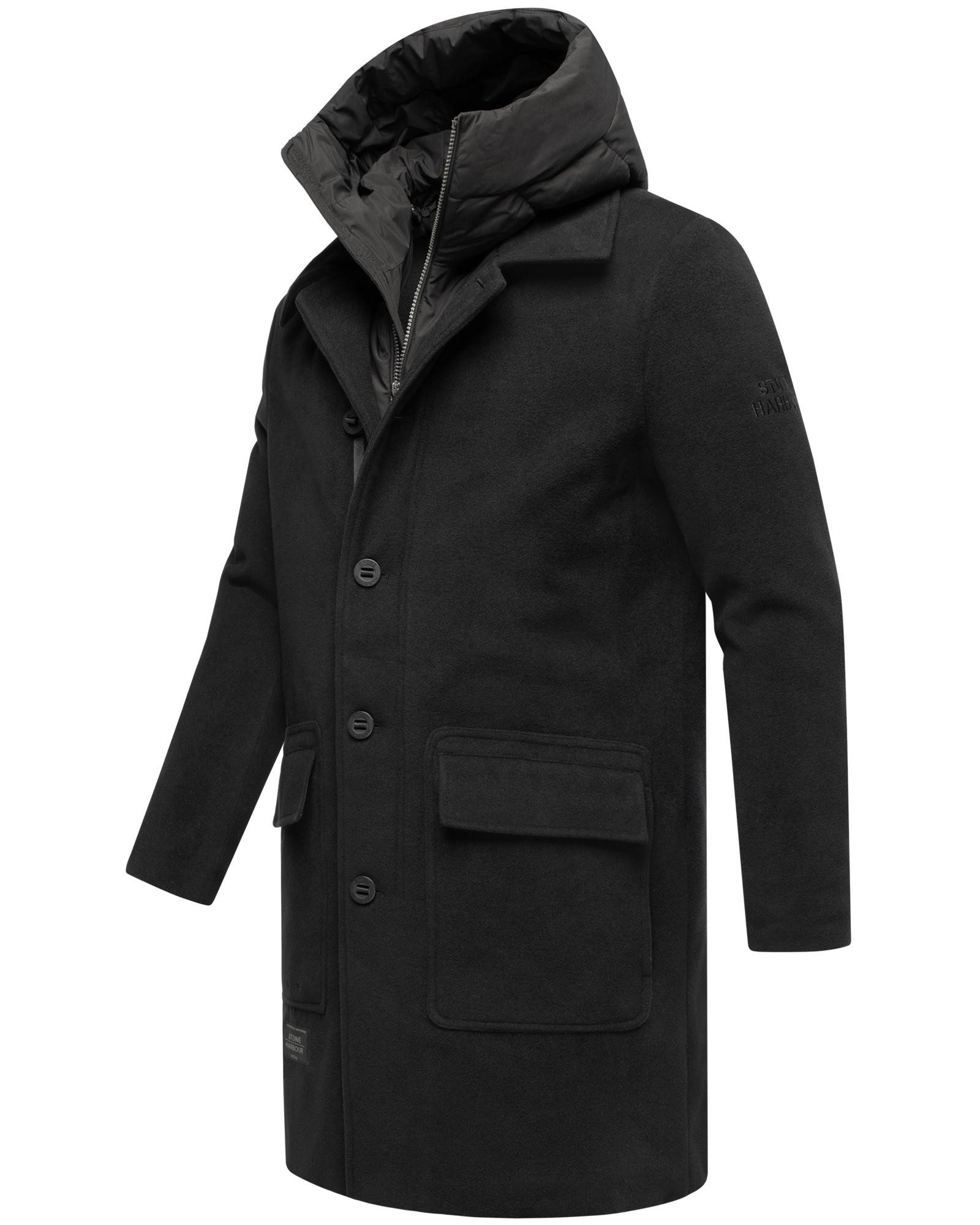 Stone Harbour Trenchcoat Thiagoo XX Kurzmantel in Wollmantel-Optik mit herausnehmbaren Inlay