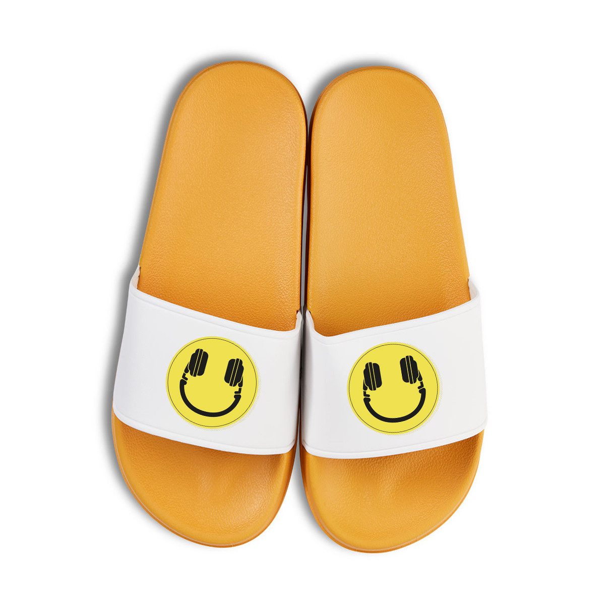 Youth Designz Headset Smile Unisex Badelatschen Flip Flops Badeschuh mit lustigen Logo für Damen und Herren