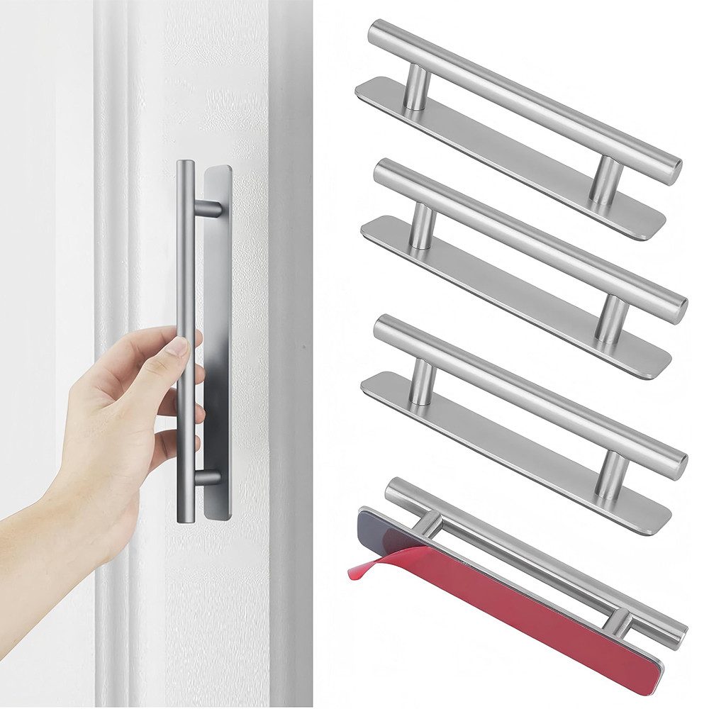 NUODWELL Möbelgriff 4 Stück Selbstklebende Möbelgriffe, 150mm Edelstahl Schrankgriffe, Moderne Schubladengriffe Schrankgriffe Küchengriffe