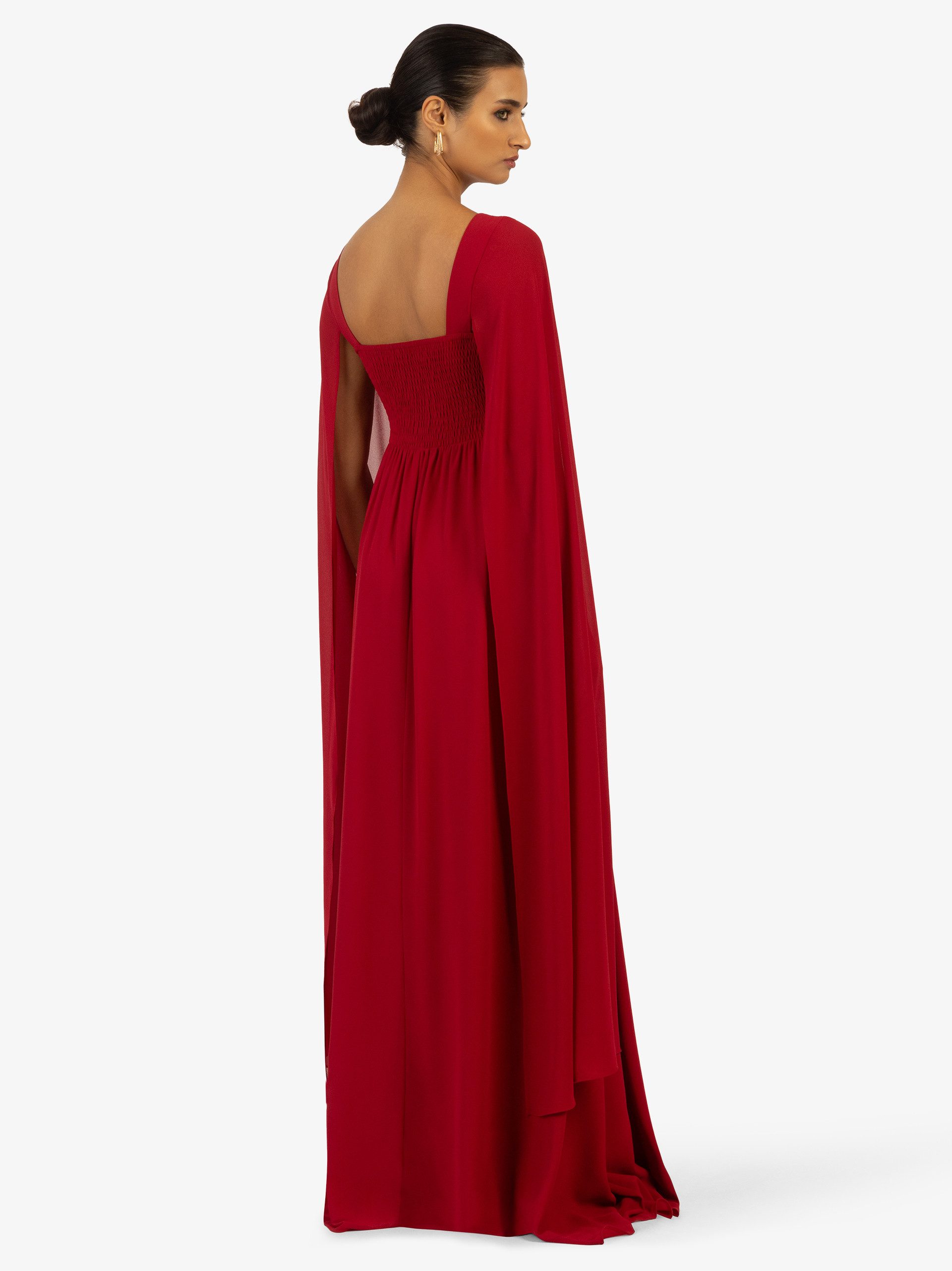 Kraimod Abendkleid aus hochwertigem Polyester Material mit Capeärmel