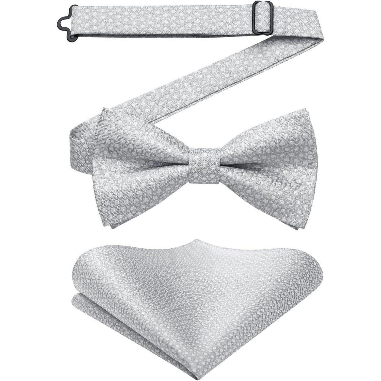 LuxusKollektion Fliege Fliege Herren Vorgebunden Hochzeit Anzug Einstecktuch Set Grau (1-St)