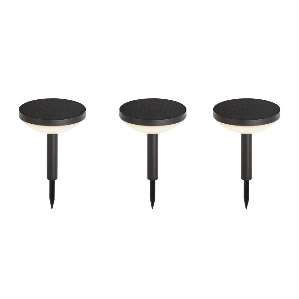 Qazqa LED Solarleuchte Dottie, LED fest integriert, Extra-Warmweiß, QAZQA Solar­leuchte, integrated, Schwarz, Aluminium, Modern