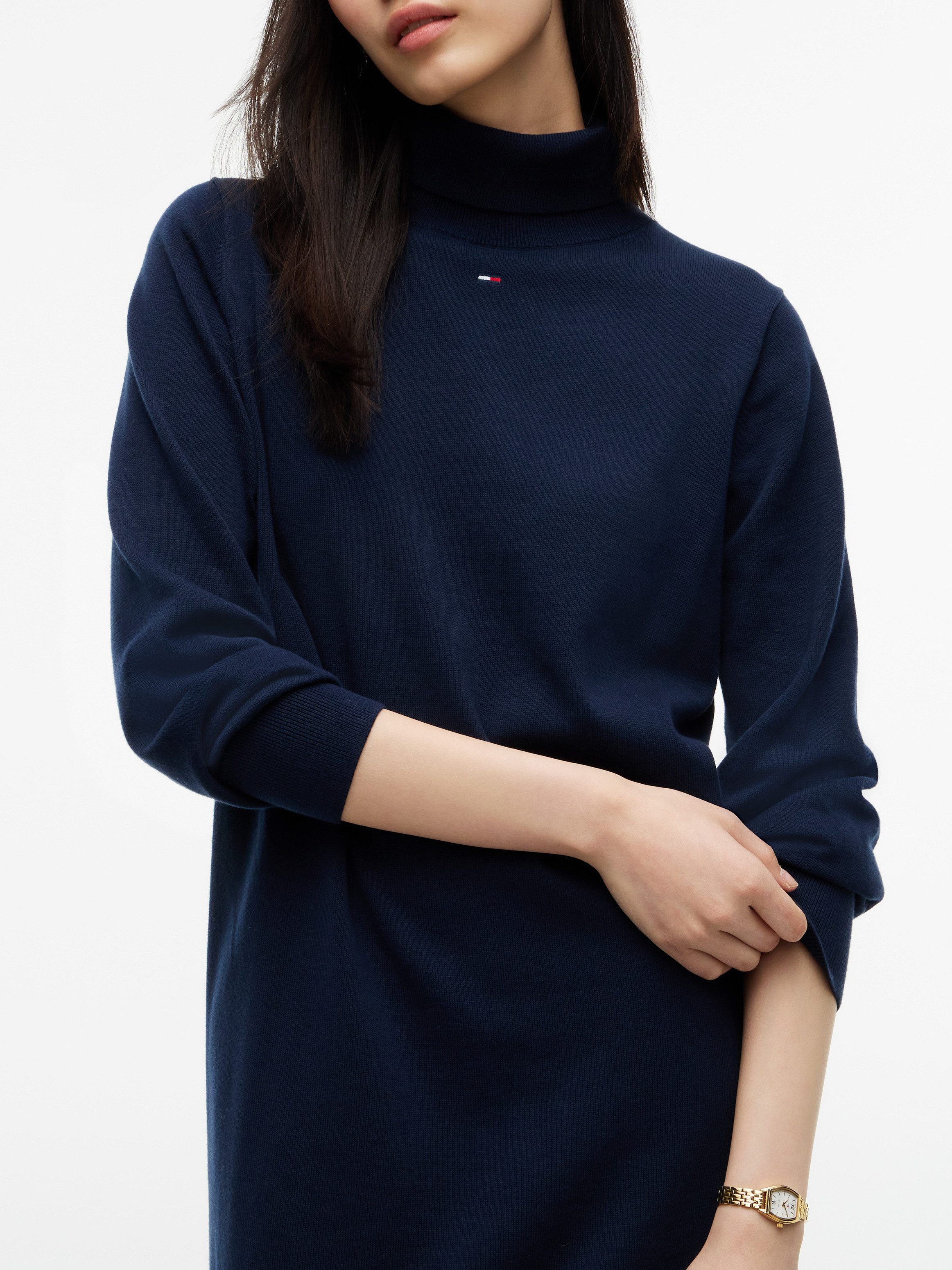 Tommy Jeans Sweatkleid TJW ESS TURTLENECK SWEATER DRESS Baumwolle