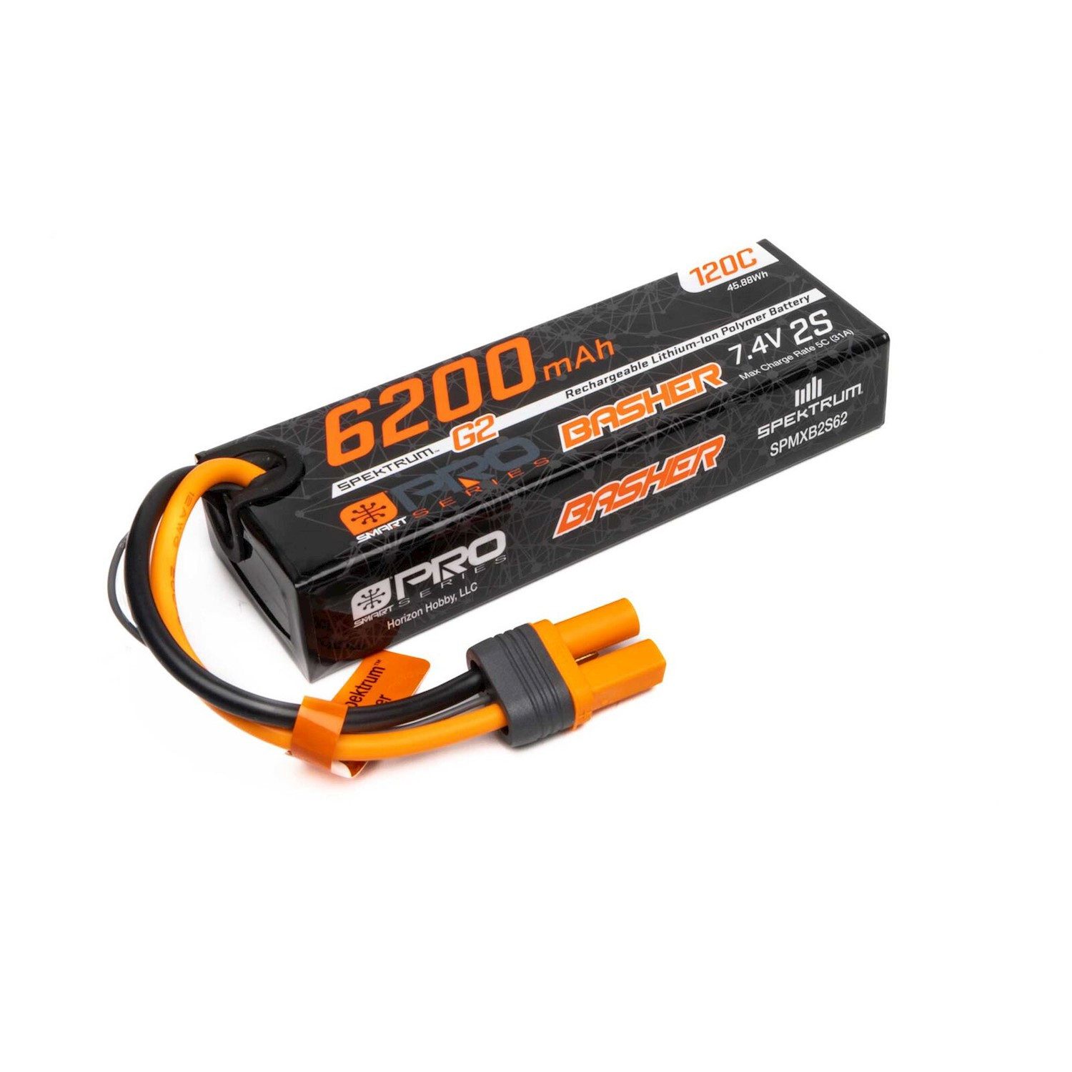 Spektrum Spektrum Lipo Akku 7,4V 6200mAh 2S Smart Pro Basher 120C IC5 RC-Fernsteuerung
