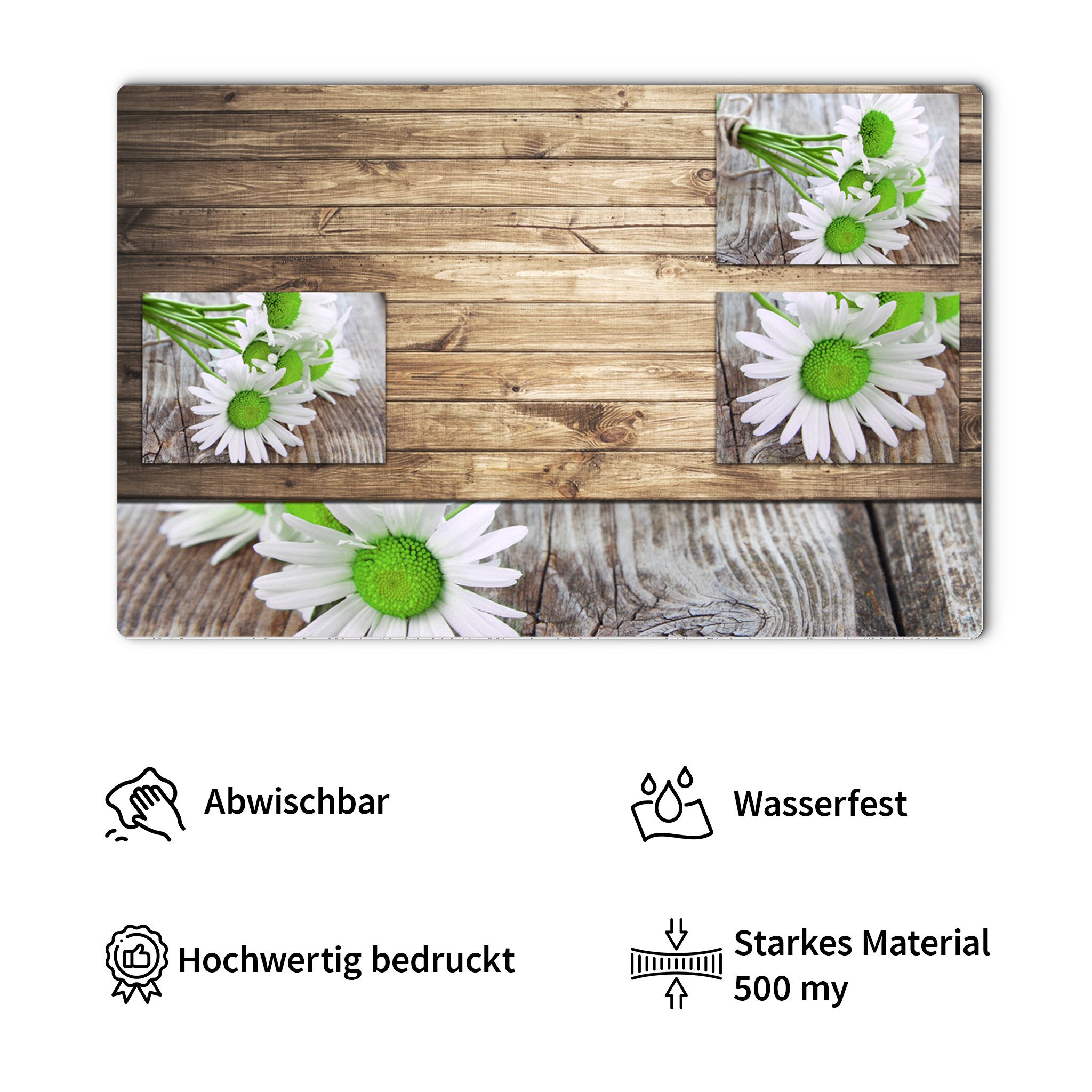 matches21 HOME & HOBBY Platzset Tischset Margeriten Blumen 8er Tischunterlage Tischdeko, (8-St), modernes Esstisch Platzdeckchen als abwaschbarer Tischuntersetzer