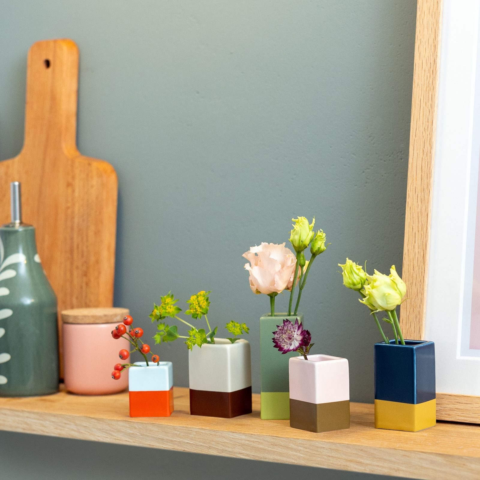 Remember Dekovase zweifarbige Mini Vasen 5 Stück im Set, Remember zweifarbige Mini Vasen 5 Stück im Set