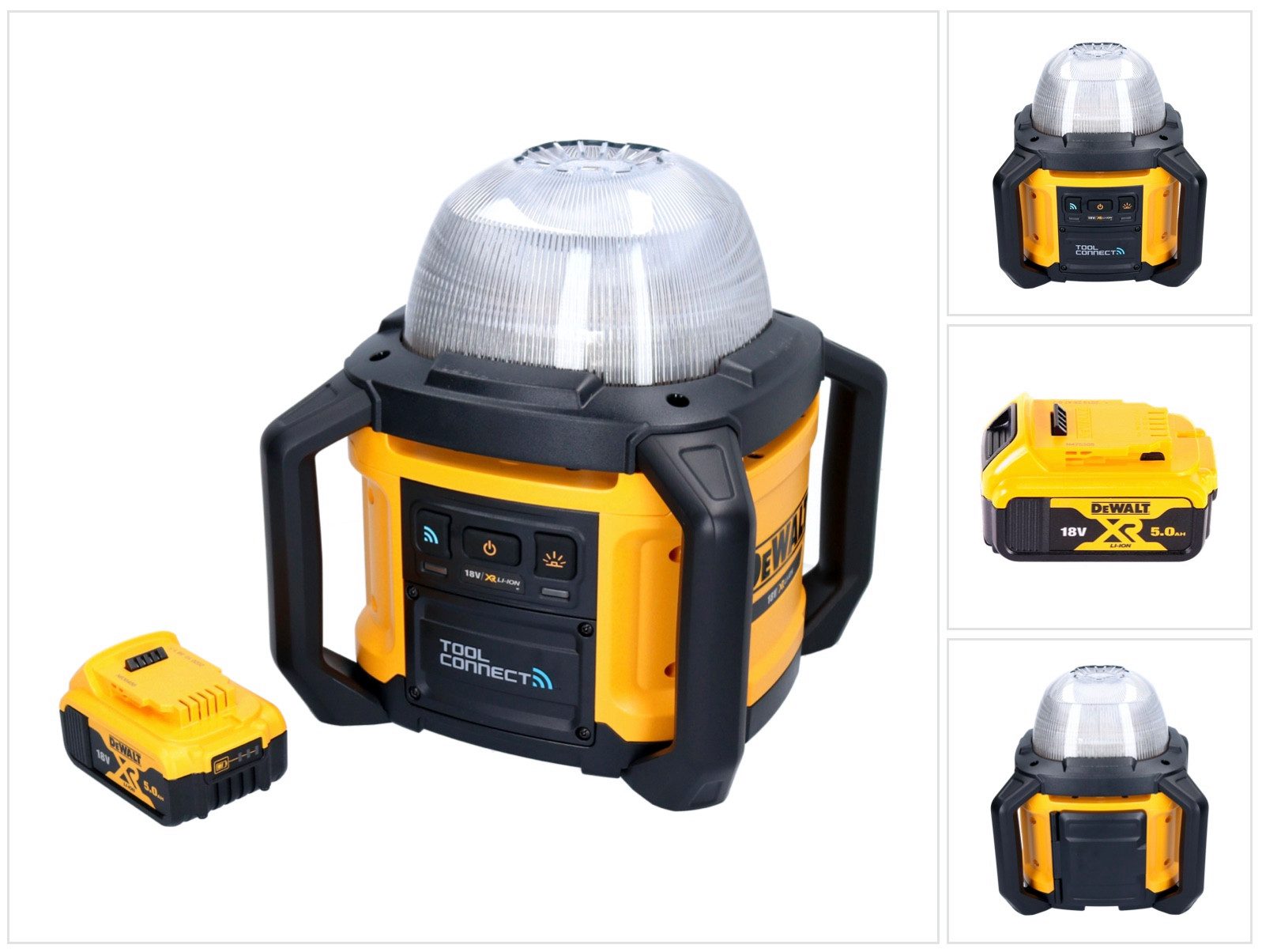 DeWalt Baustrahler DCL 074 Akku Baustellenstrahler Strahler 18 V 5000 lm 4000 Kelvin + 1