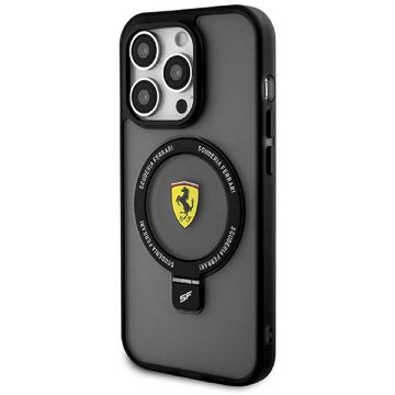 Ferrari Handyhülle Case iPhone 15 aufstellbar Magsafe kompatibel Logo Matt dunkel 6,1 Zoll, Kantenschutz