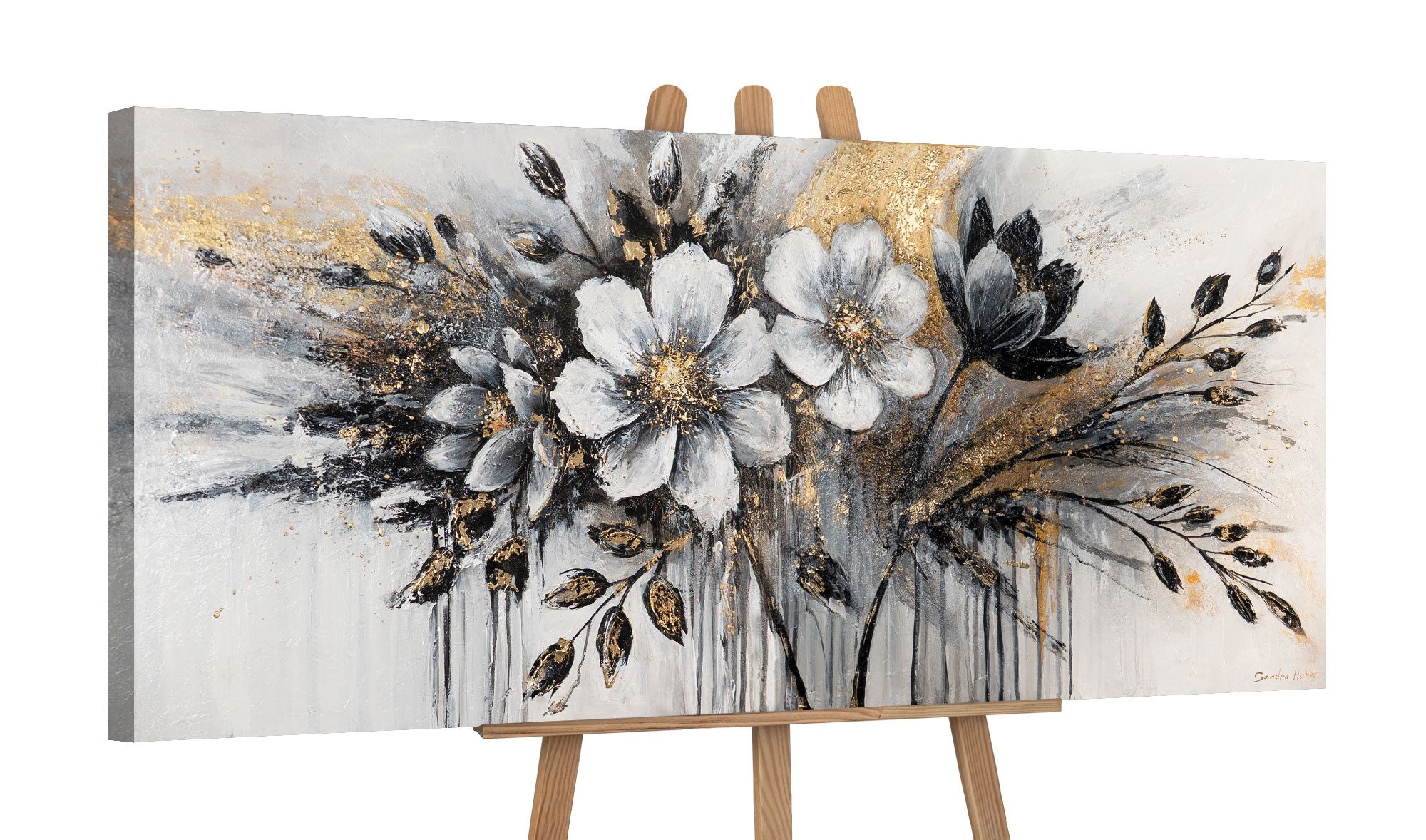 YS-Art Живопис Leinwandbild, Blumen, Strauß, Mohn, Wandbild, Bunt, Frühling