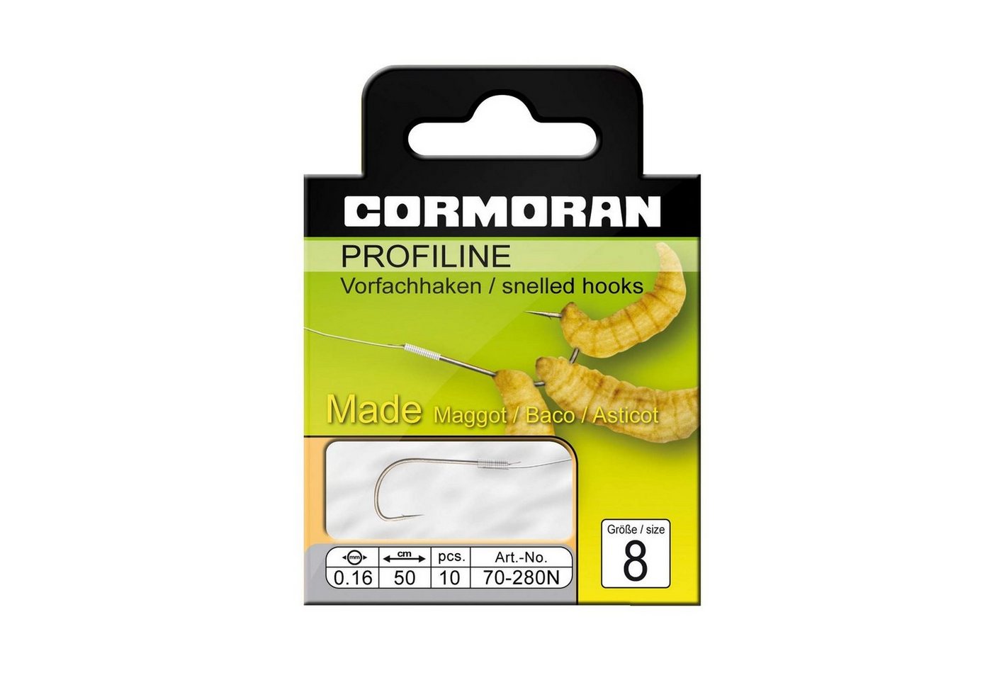 Daiwa Cormoran Teighaken, Cormoran Profiline Madenhaken gebunden Gr.16 0,10mm