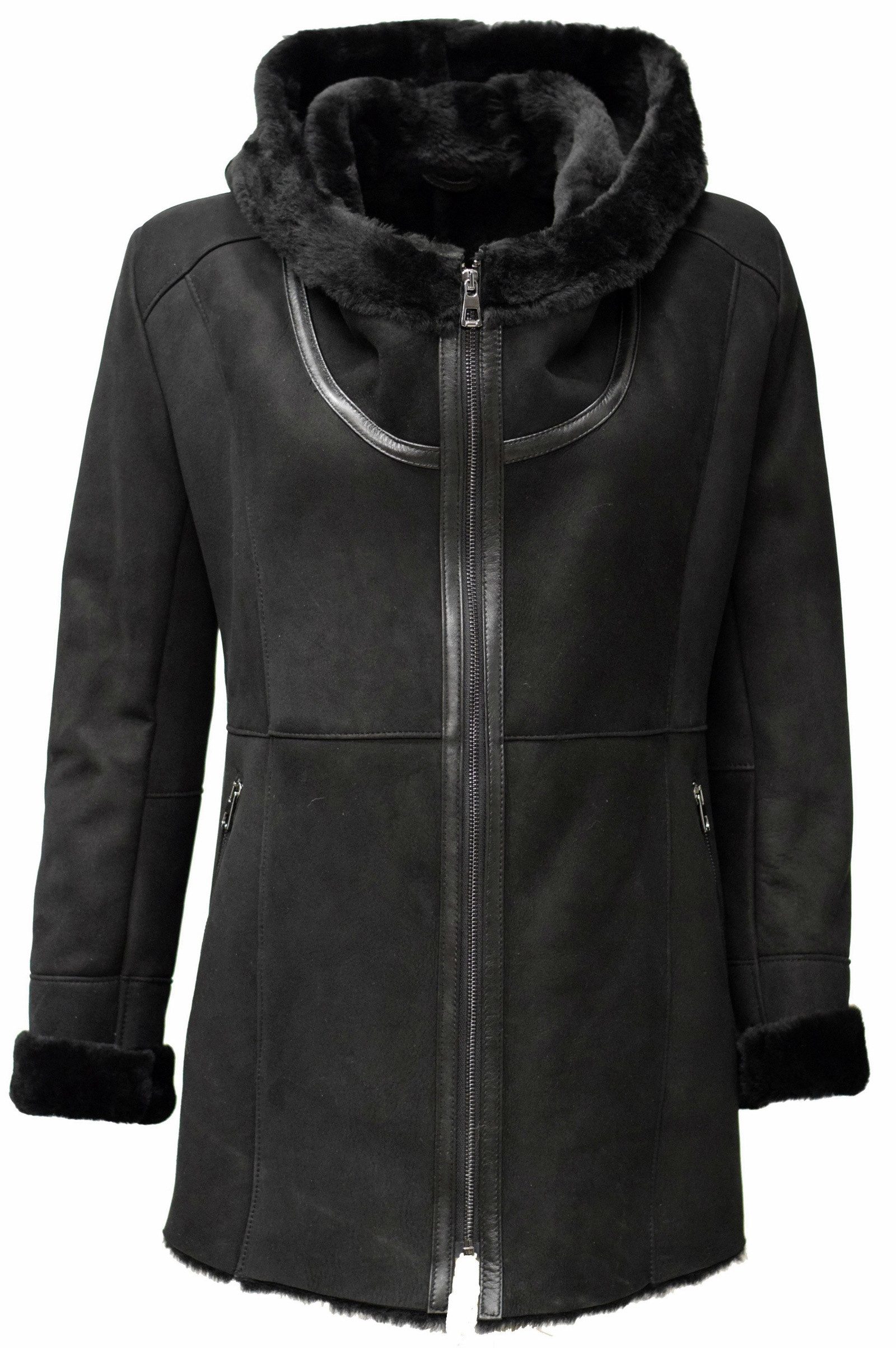 Zimmert Leather Lederjacke Flora weiches Lammfell, Wintermantel, Kapuze, Sh günstig online kaufen