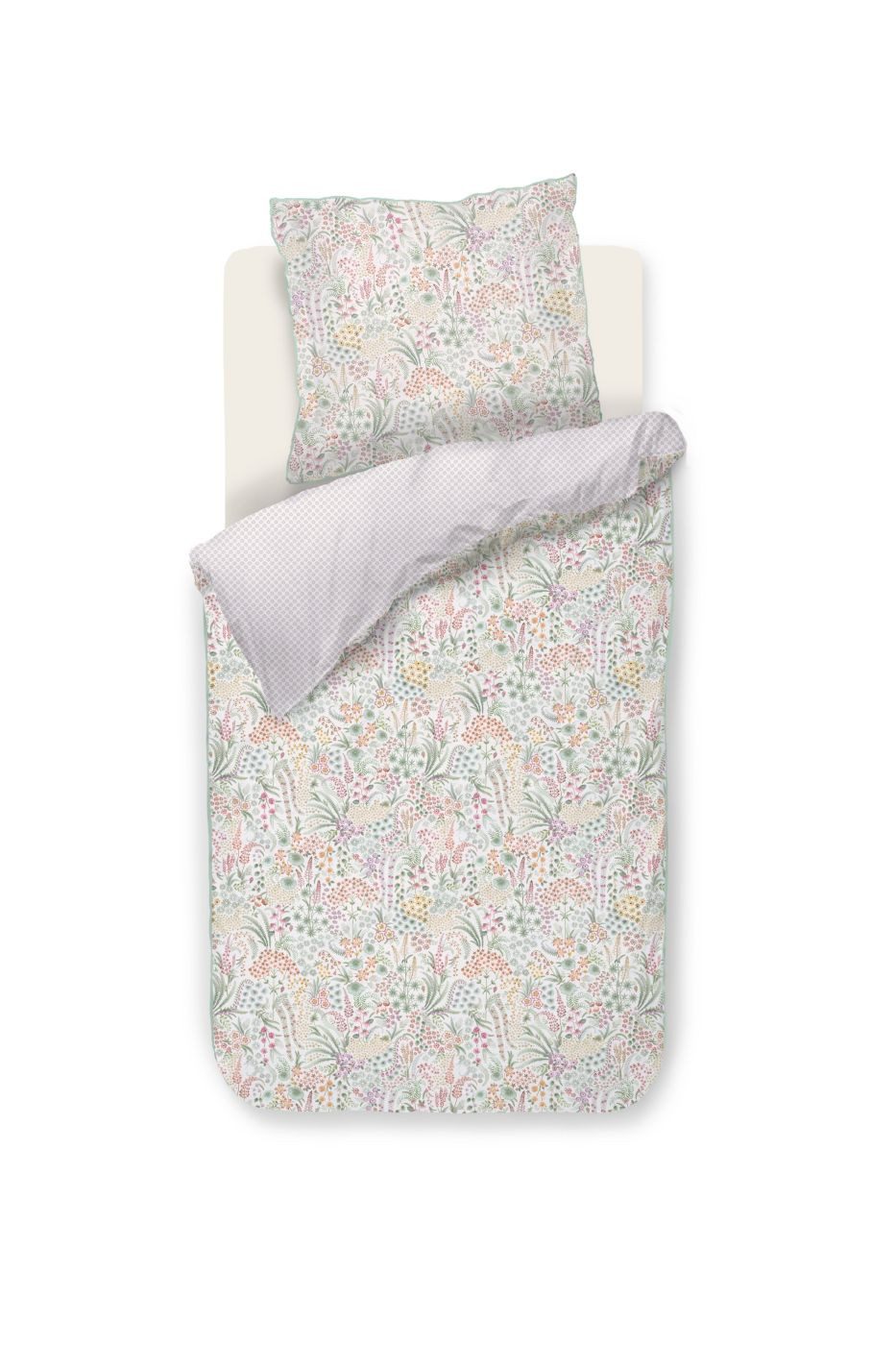 PiP Studio Bettwäsche Bettwäsche DE PIP Lodi Garden Off-white 135x200 Cremefarben, Perkal, 1 teilig, 135 x 200 cm + 1x 80 x 80 cm