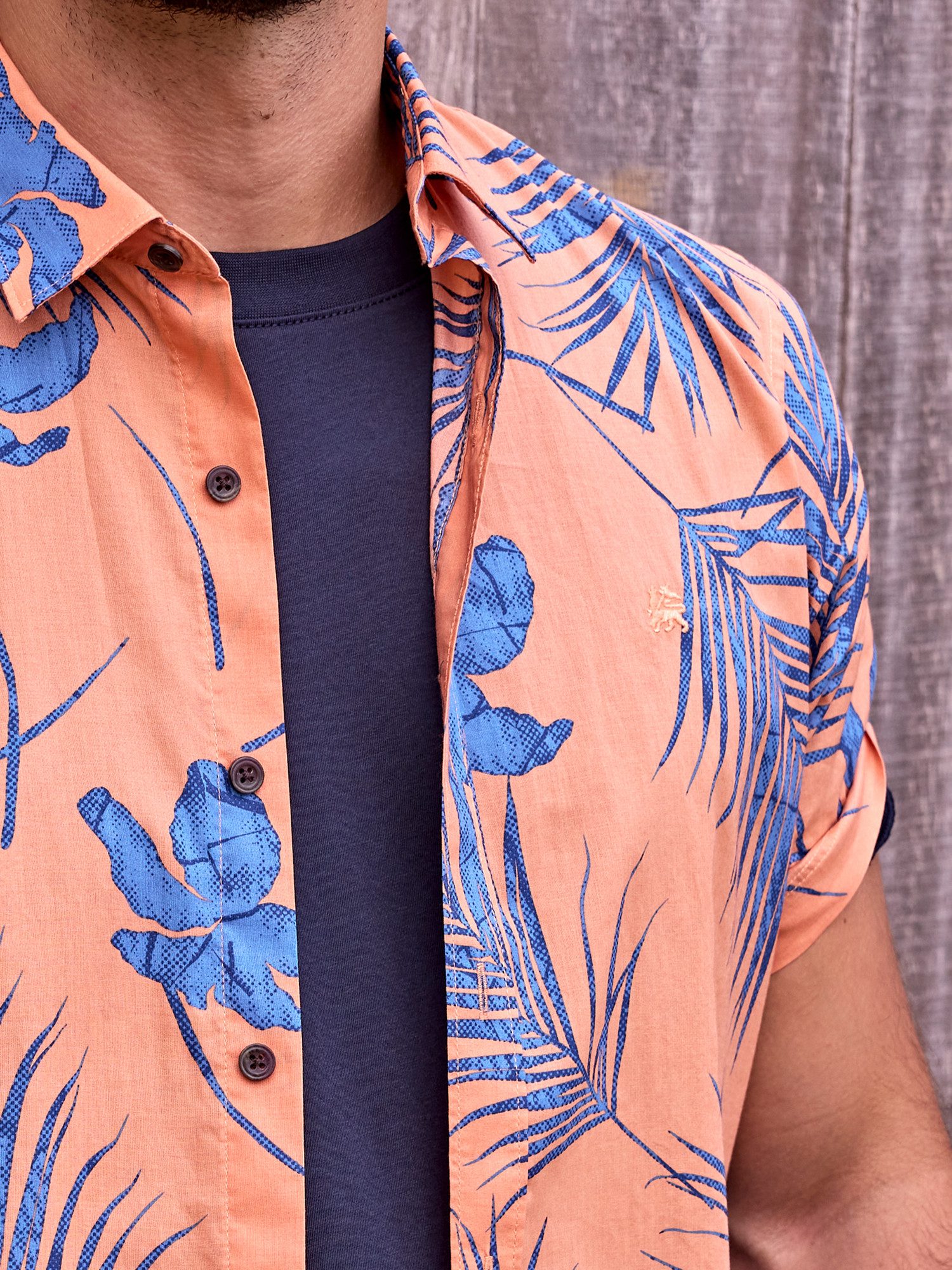 LERROS Kurzarmhemd "LERROS Kurzärmeliges Herrenhemd, Hawaiian-Style" günstig online kaufen