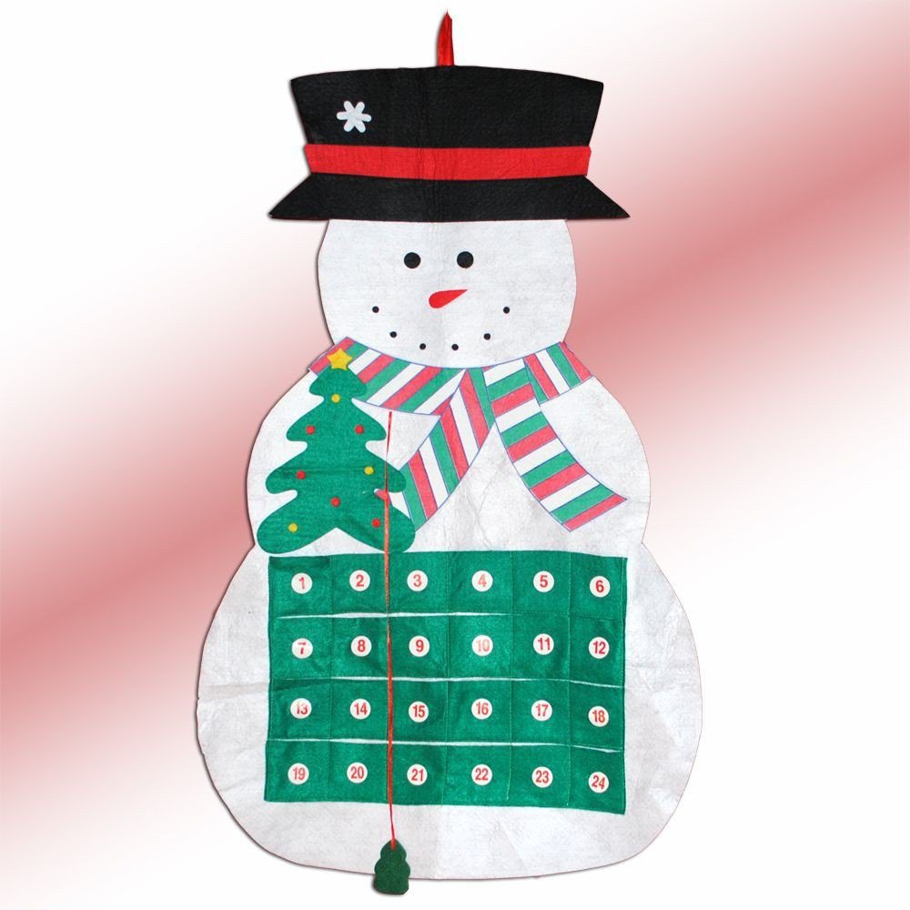 LebensWohnArt Adventskalender Adventskalender SCHNEEMANN 100cm Weihnachtskalender aus Filz