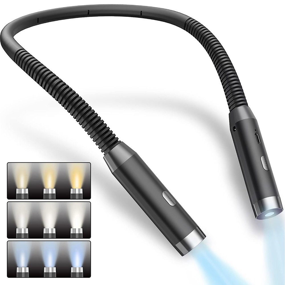 LED Leselampe LED Leselampe Nacken,USB-Aufladung,LED Leseleuchte,3 Helligkeiten