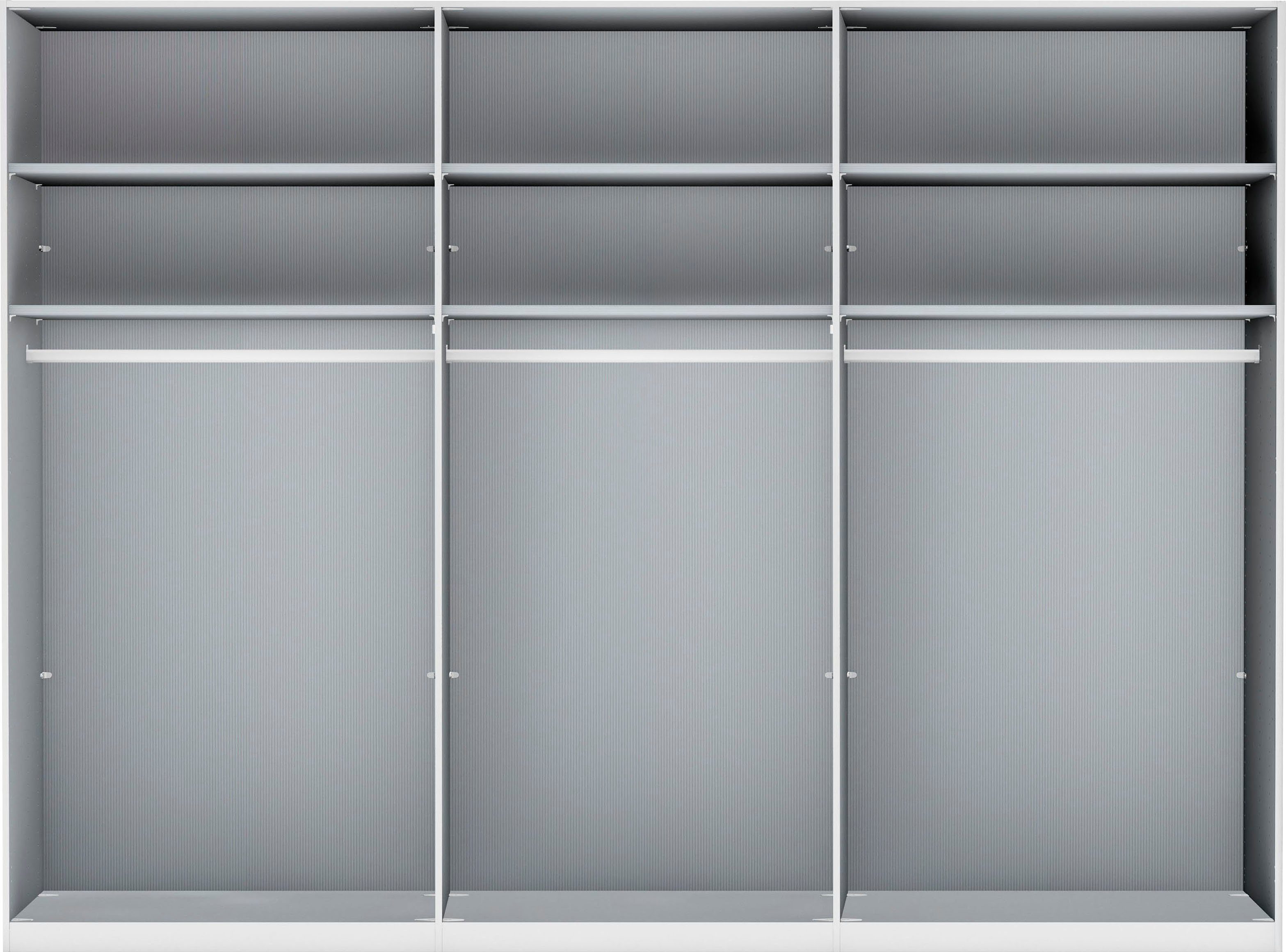 WIEMANN Kleiderschrank Monaco, Kleiderschrank, Schrank, Wäscheschrank, mit edler Glasfront (2 Breiten, 2 Höhen 216/236 cm auswählbar, MADE IN GERMANY) hochwertigen Beschläge inkl. Türdämpfung, variable Inneneinteilung