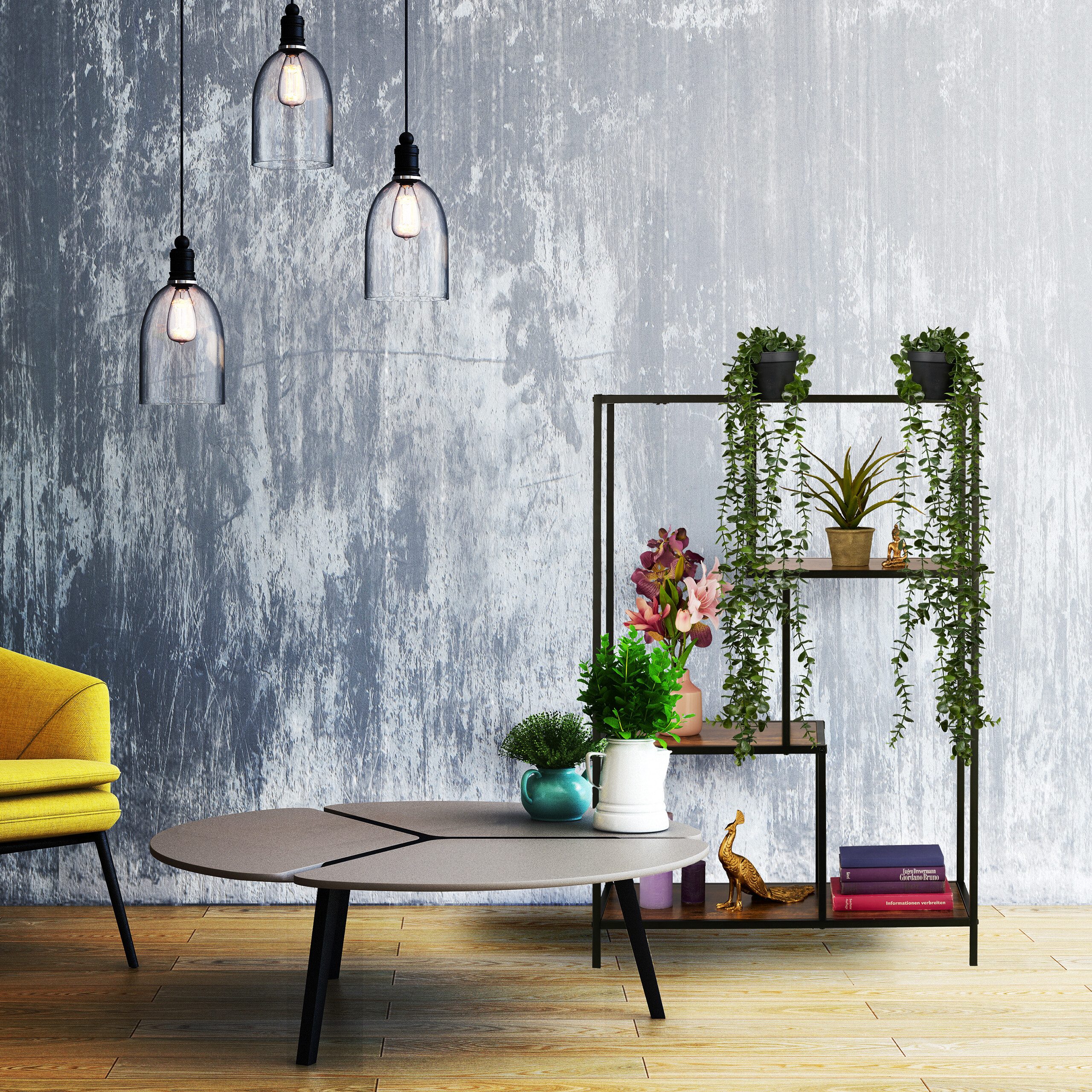 Kunstpflanze 2er Set Künstliche Hängepflanzen im Topf Eukalyptus, relaxdays günstig online kaufen