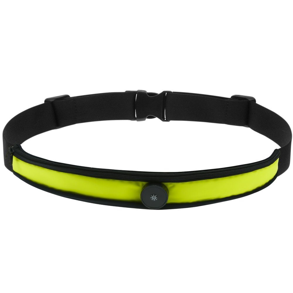 XiRRiX Laufgürtel LED Gürtel in knalligen Farben Lichtgürtel für Handy zum joggen (1 St) mit 3 verschiedenen Modi gelb