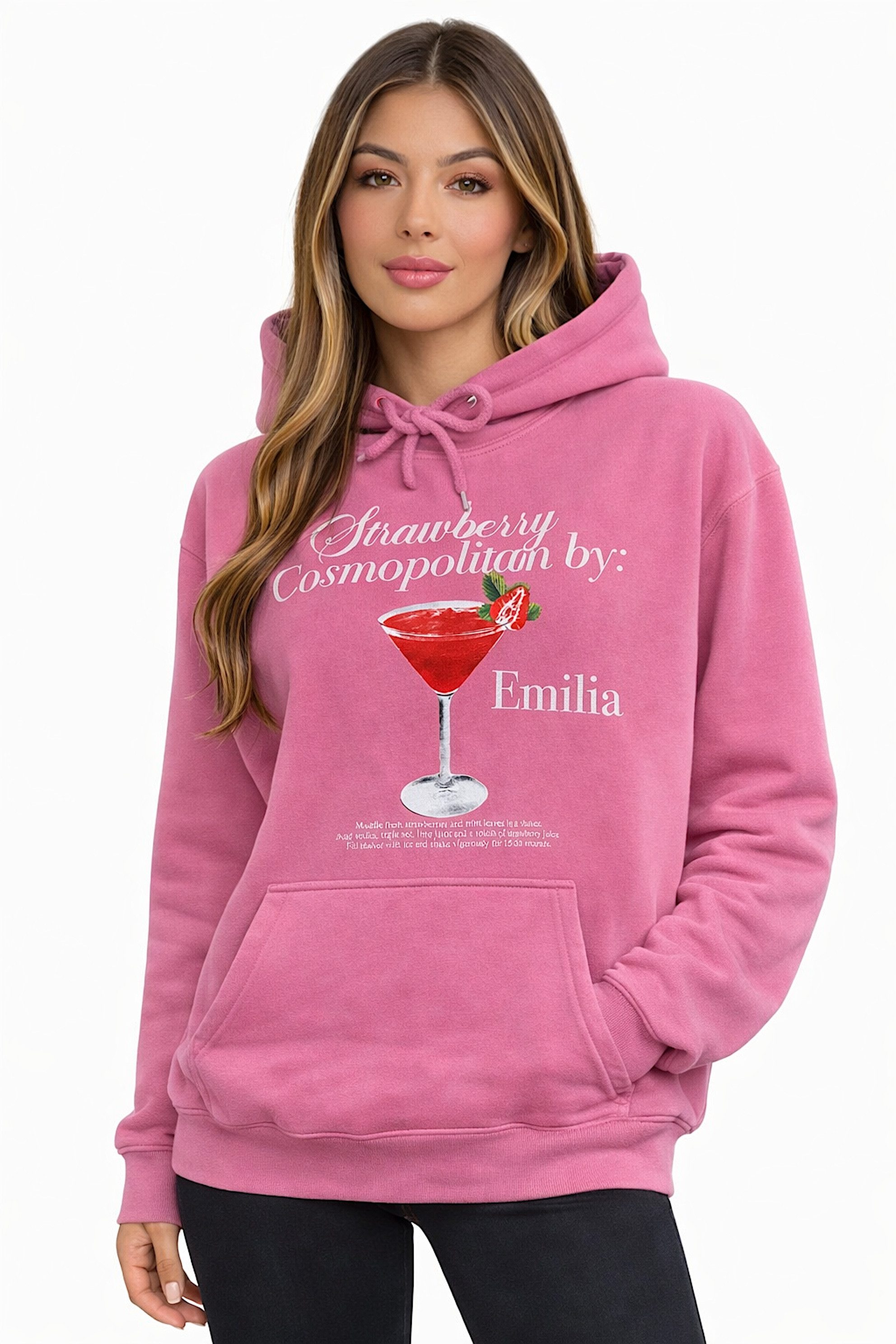 Worldclassca Hoodie Worldclassca Oversized Hoodie "STRAWBERRY" Kapuzenpullover Sweatshirt Neue Kollektion - Stilvolle und gemütliche Casual Mode für Damen