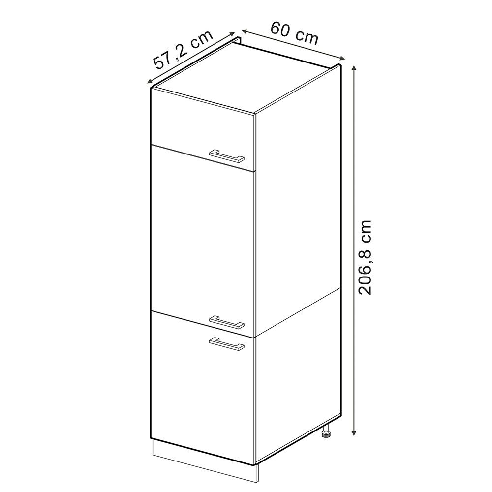 Vicco Hochschrank R-Line, Anthrazit Hochglanz/Weiß, 60 cm (1-St)