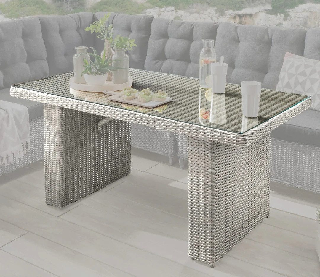 Beauty.Scouts Gartentisch Tisch "Auckland", vintage weiß, 145 x 80 x 67 cm, Modernes Design in elegantem Vintage-Weiß