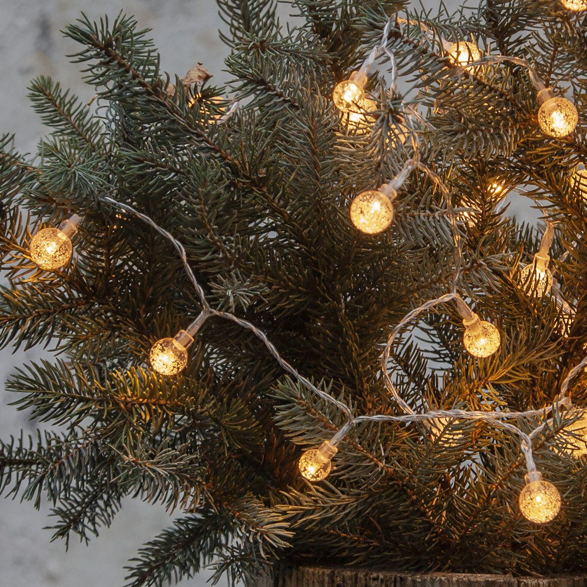 STAR TRADING LED-Lichterkette BERRY 50 transparente Mini Kugeln L: 5m Deko Lichterkette für Außen, 50-flammig