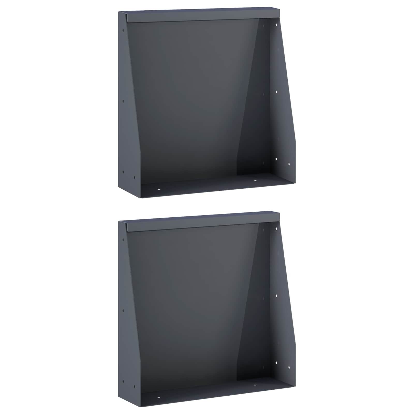 vidaXL Beetumrandung Stützmauer 2 stk. 40 x 12 x 40 cm Stahl Anthrazit