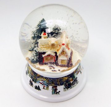 MINIUM-Collection Schneekugel Zuckerbäckerhaus Winterwald Sockel Winterlandschaft Spieluhr 10 cm