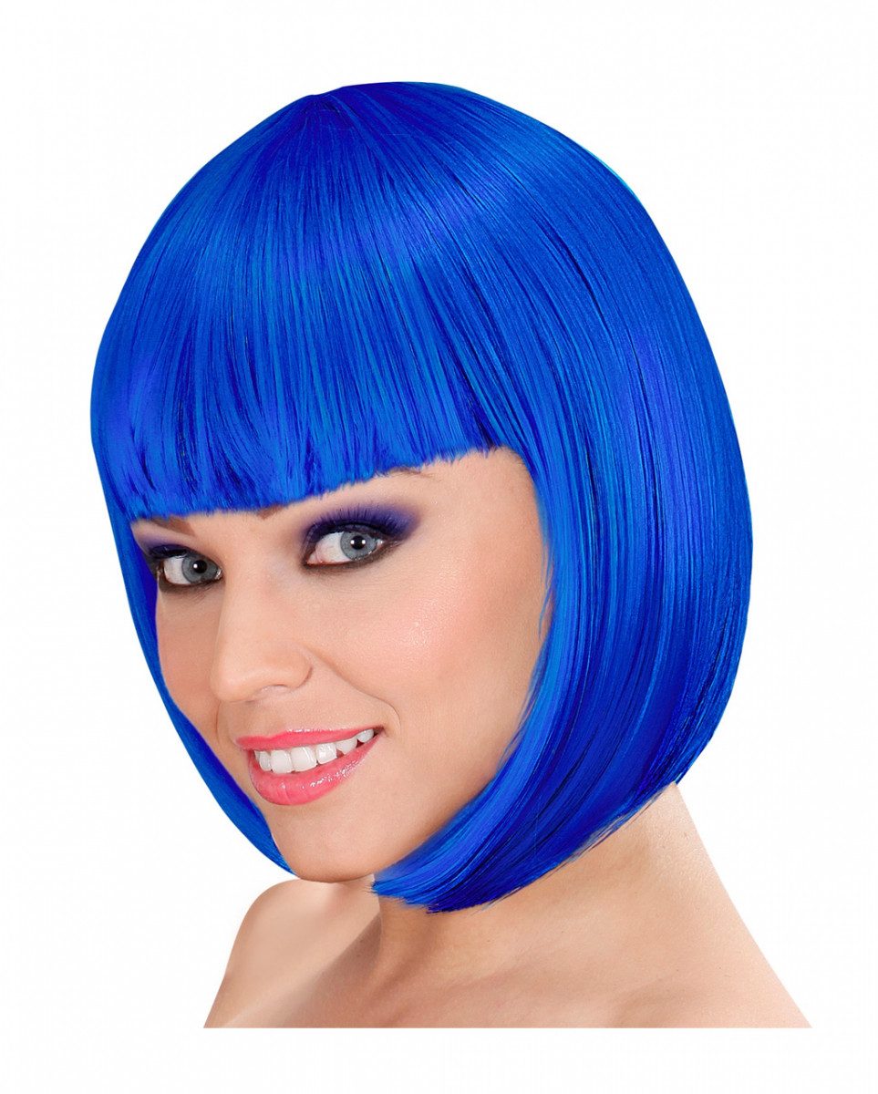 Kostüm-Perücke Lou Lou Bob Perücke Blau
