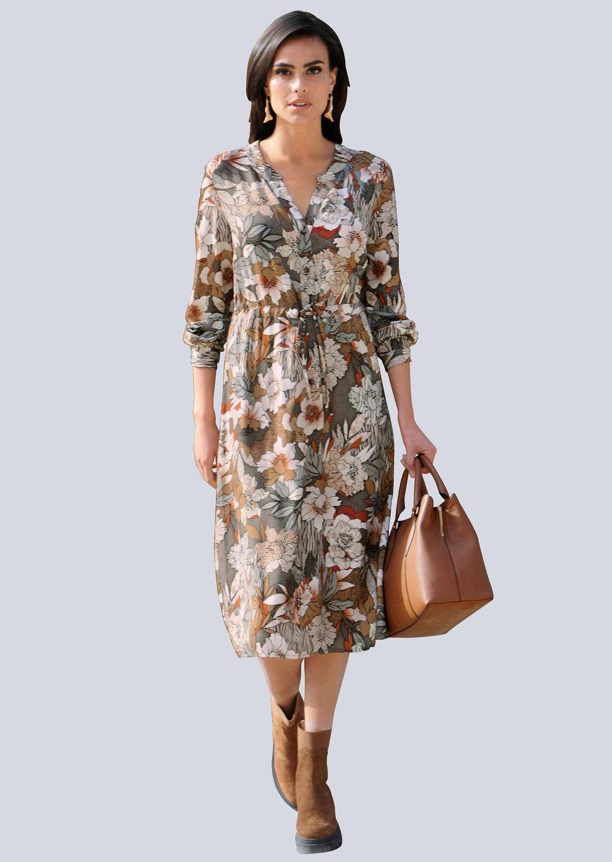 Alba Moda Druckkleid Kleid mit Bindegürtel günstig online kaufen