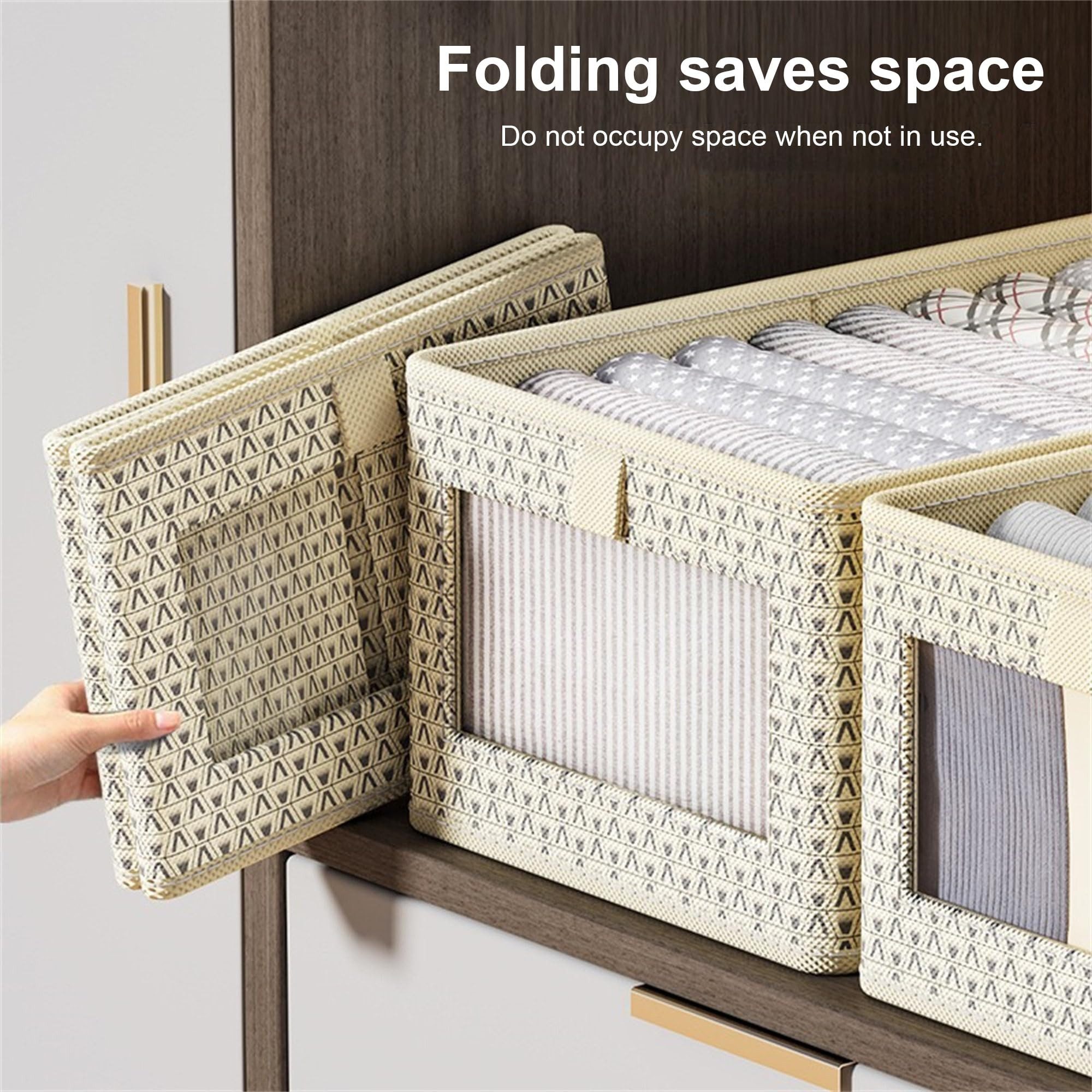 Coonoor Aufbewahrungsbox Wardrobe Organizer, Faltbox Aufbewahrungskiste Ordnungsbox (1 St), mit Transparentem Sichtfenster für Kleiderschrank, Kleidung, Spielzeug