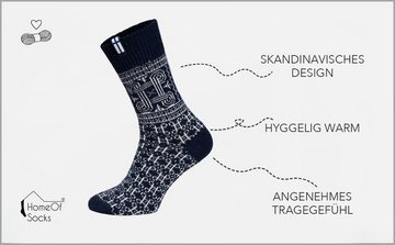 HomeOfSocks Socken Skandinavische Wollsocke "Finnland" Glückssymbol Hannunvaakuna Motiv, Finnland Flagge
