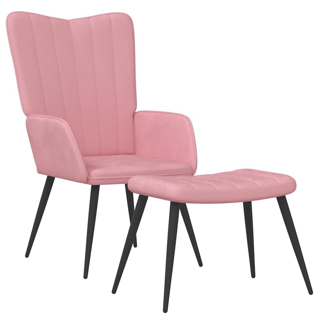 vidaXL Кресла Relaxsessel mit Hocker Rosa Samt (1-St)