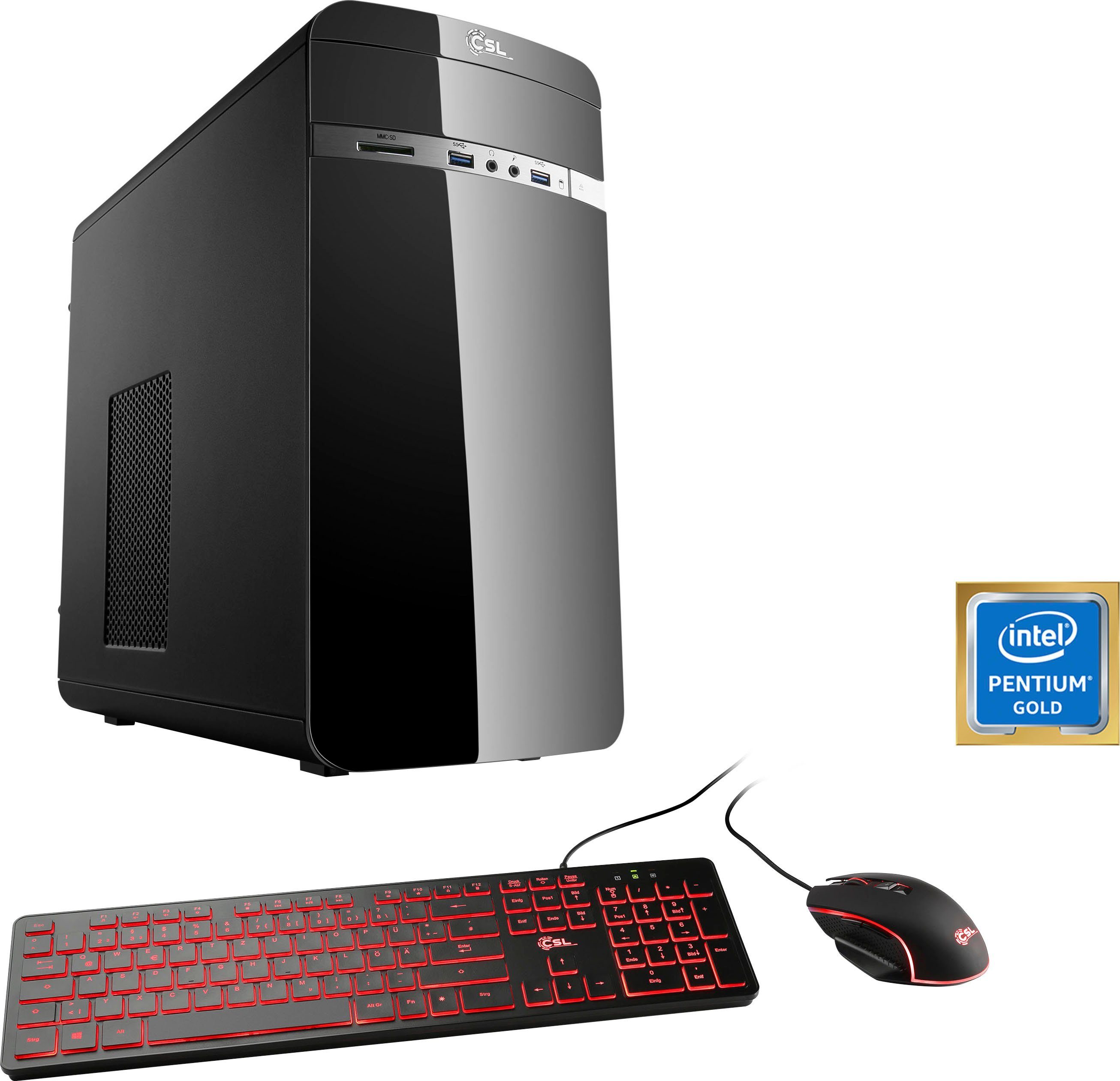 CSL Speed V21116 PC (Intel® Pentium Gold G6400, 16 GB RAM, 1000 GB SSD, Luftkühlung)