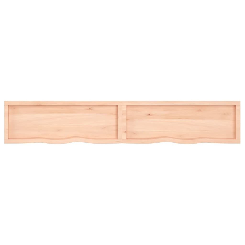 furnicato Eiche Tischplatte 220x40x(2-6) Massivholz Unbehandelt cm